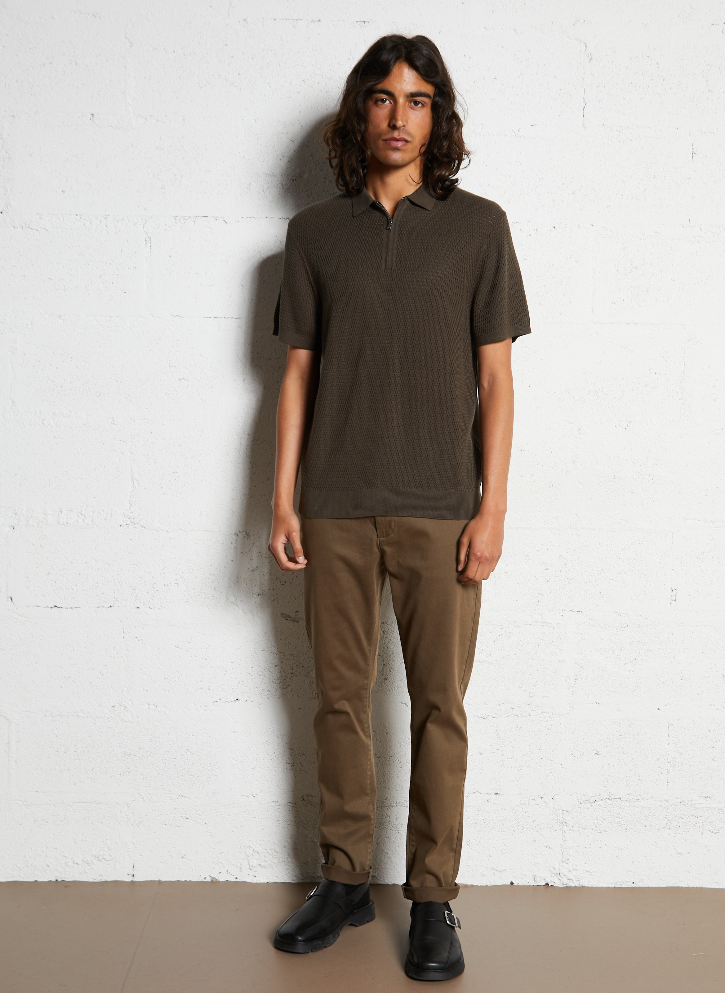 Cotton-blend chino trousers IKKS Brown