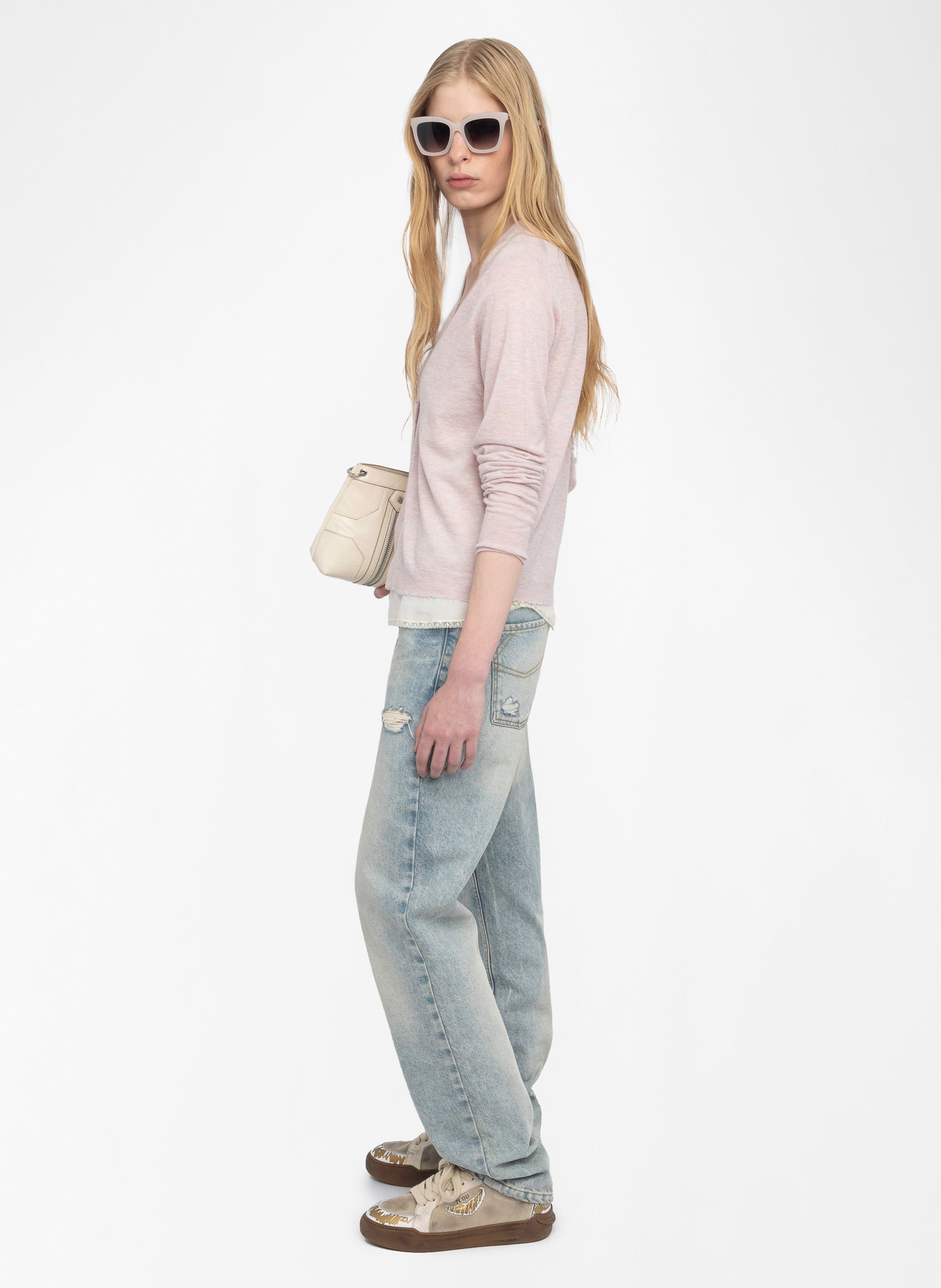 V-Ausschnitt-Knopfleiste aus Kaschmir ZADIG&VOLTAIRE Rosa