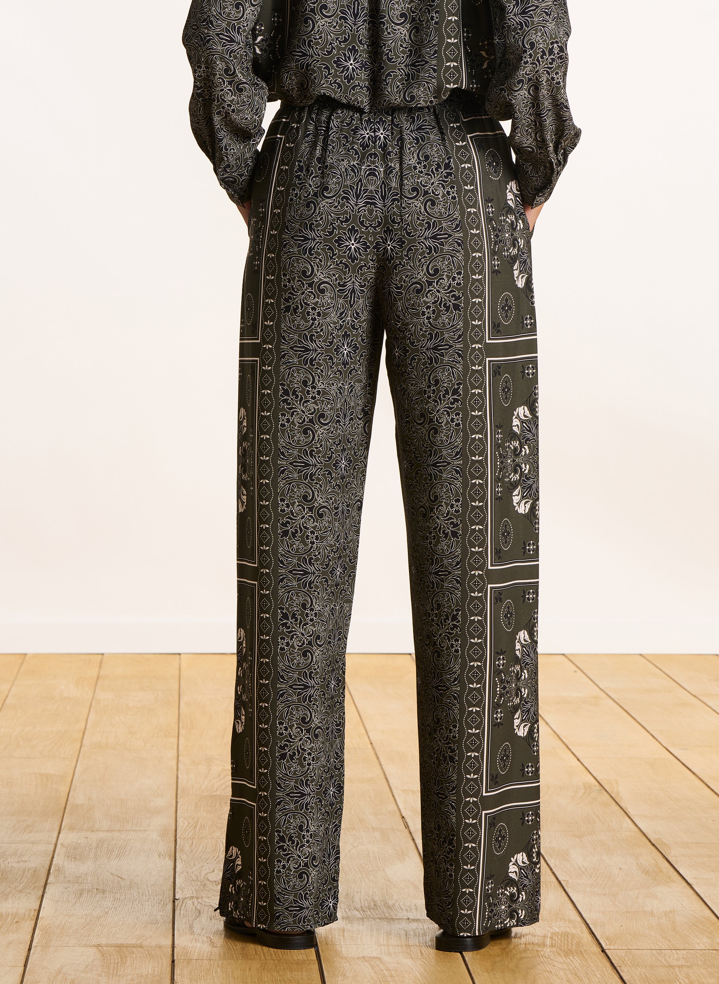 Pantalon large imprimé LA FEE MARABOUTEE Vert