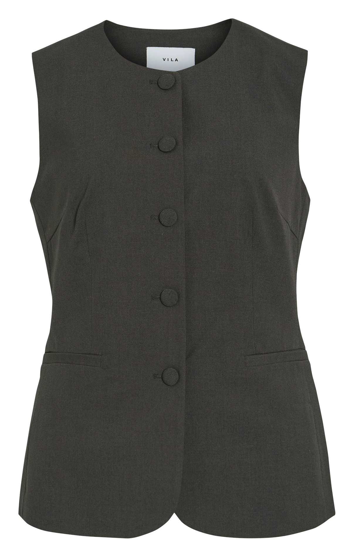 Gilet tailleur boutonné uni VILA Gris