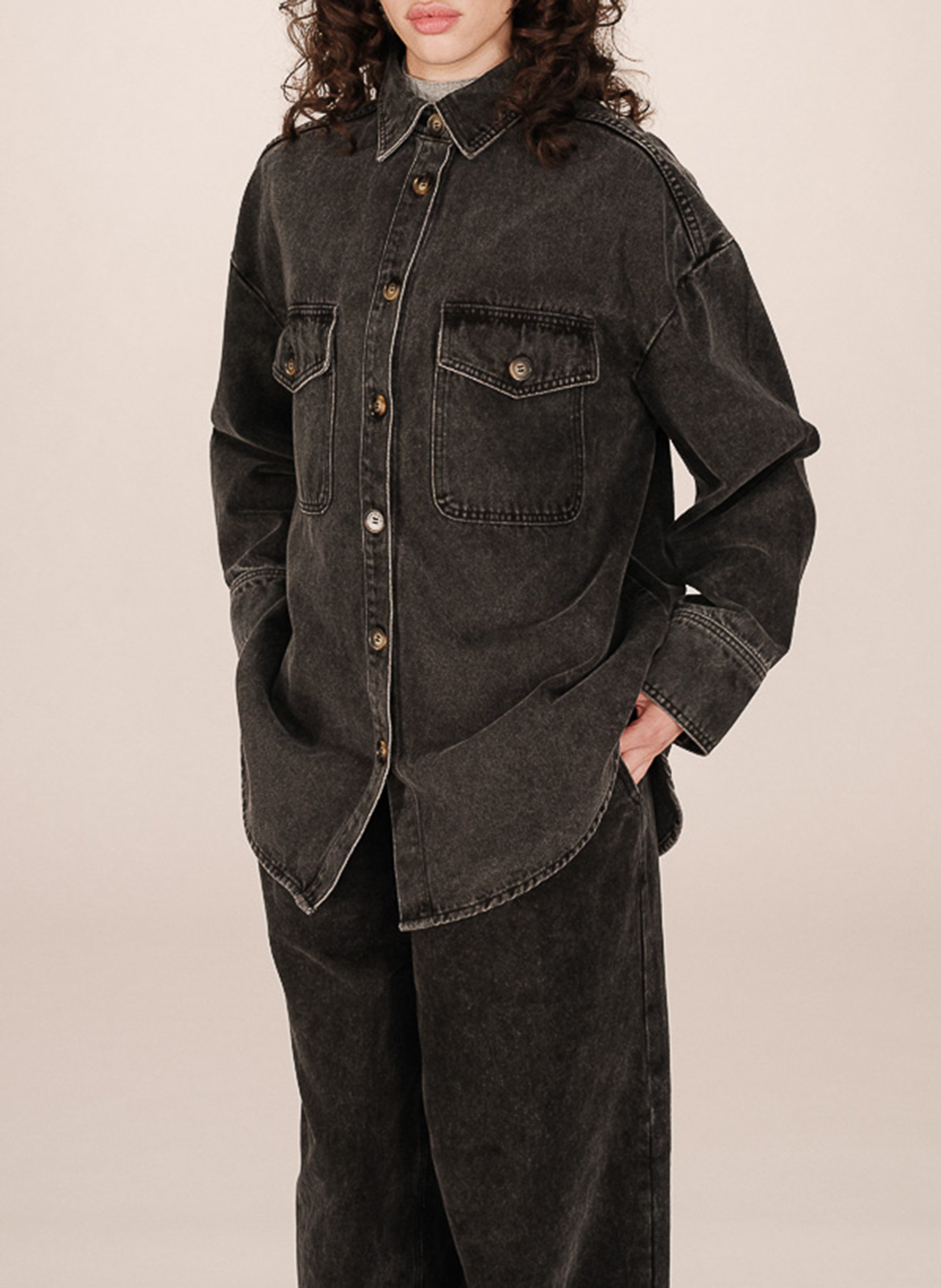 Classic Cotton Shirt GRACE ET MILA Black