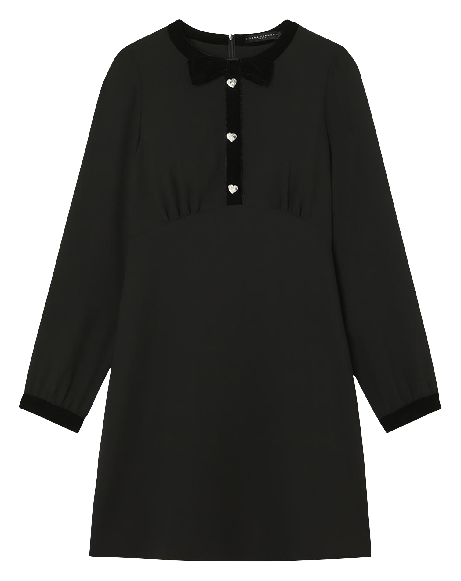 Abito corto scollo tondo TARA JARMON Nero