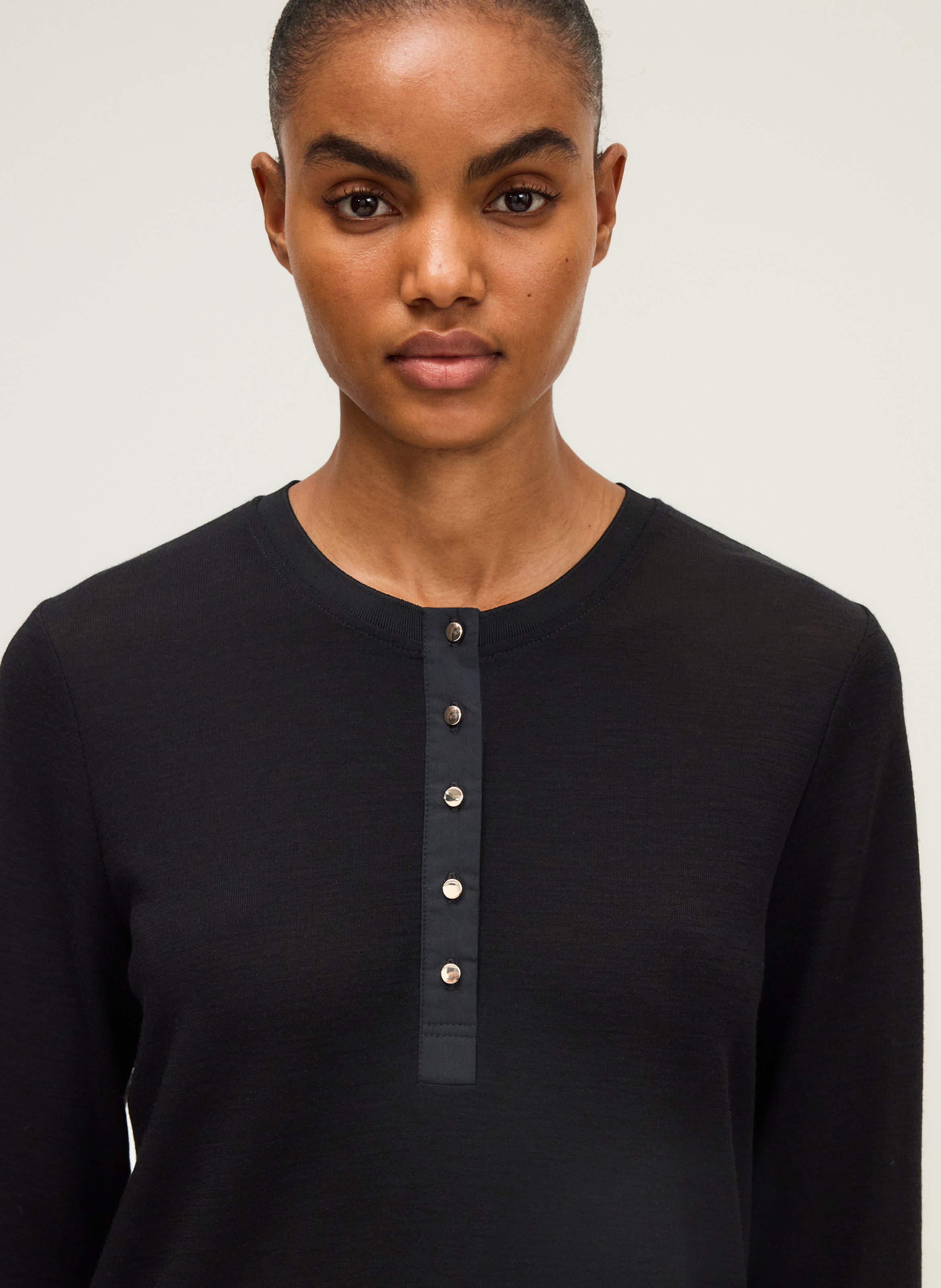 Pull col rond en laine PABLO Noir