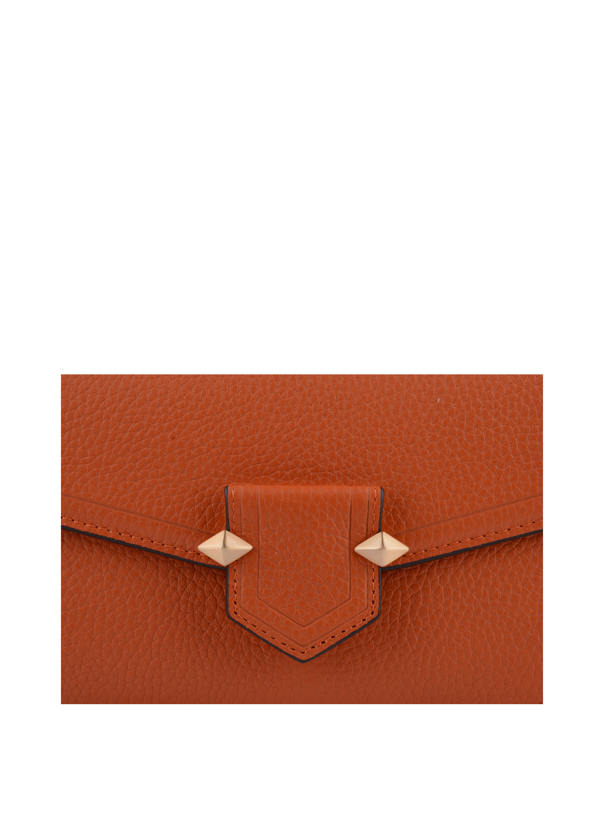 Clutch - cowhide leather POURCHET Orange