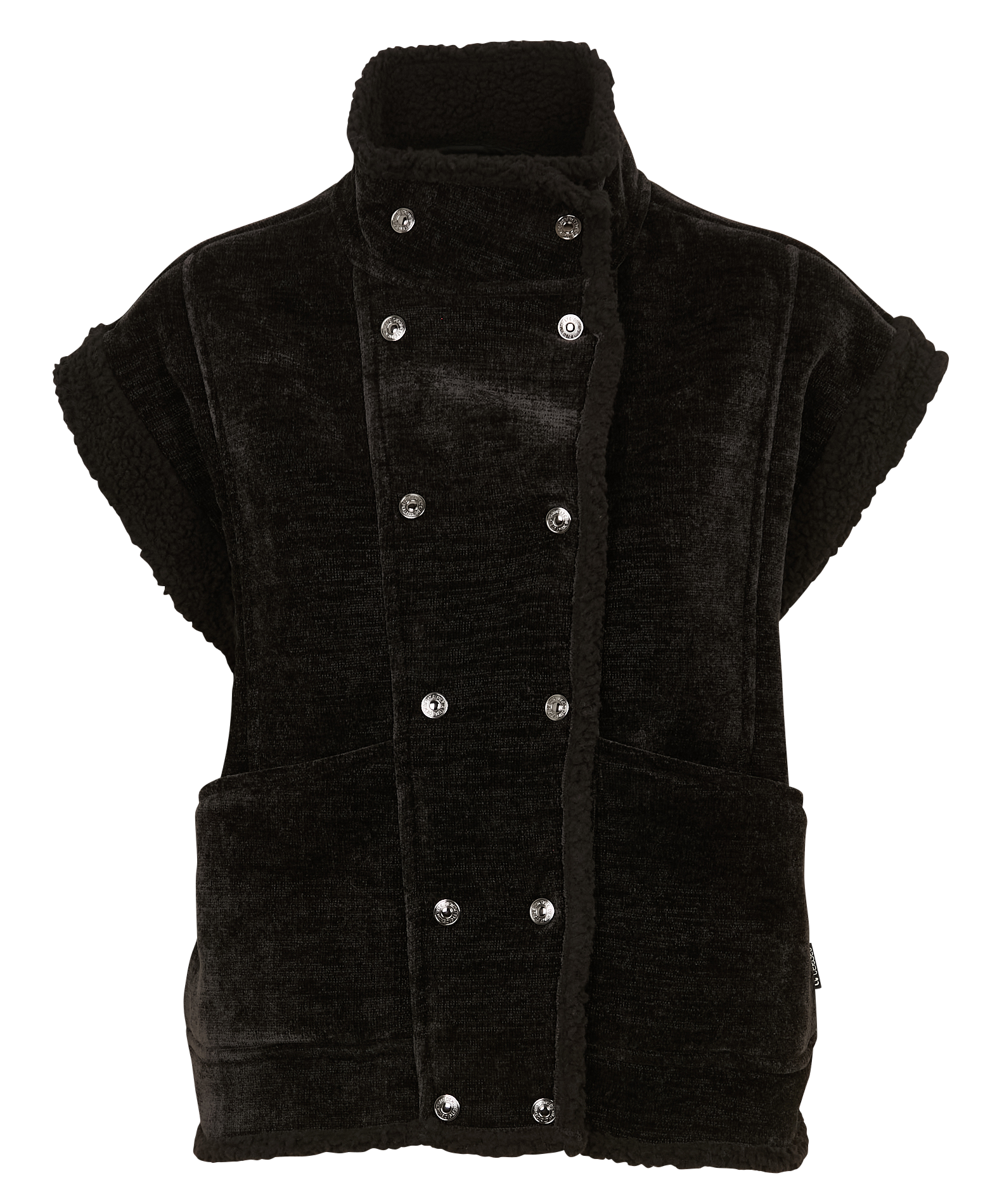 Veste sans manches effet peau de mouton LE TEMPS DES CERISES Noir