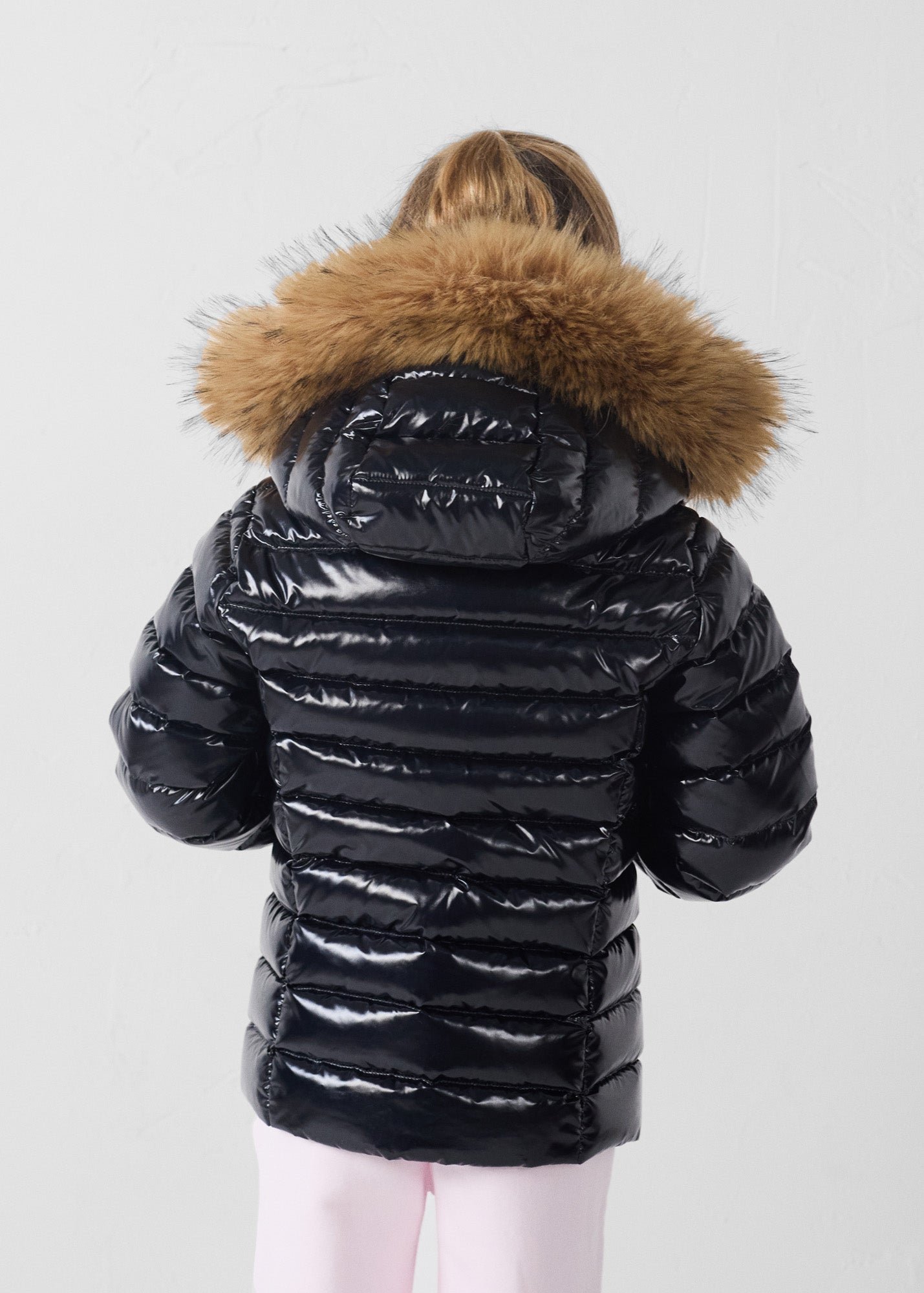 Olympe lacquered child's down jacket for extreme cold JOTT Black