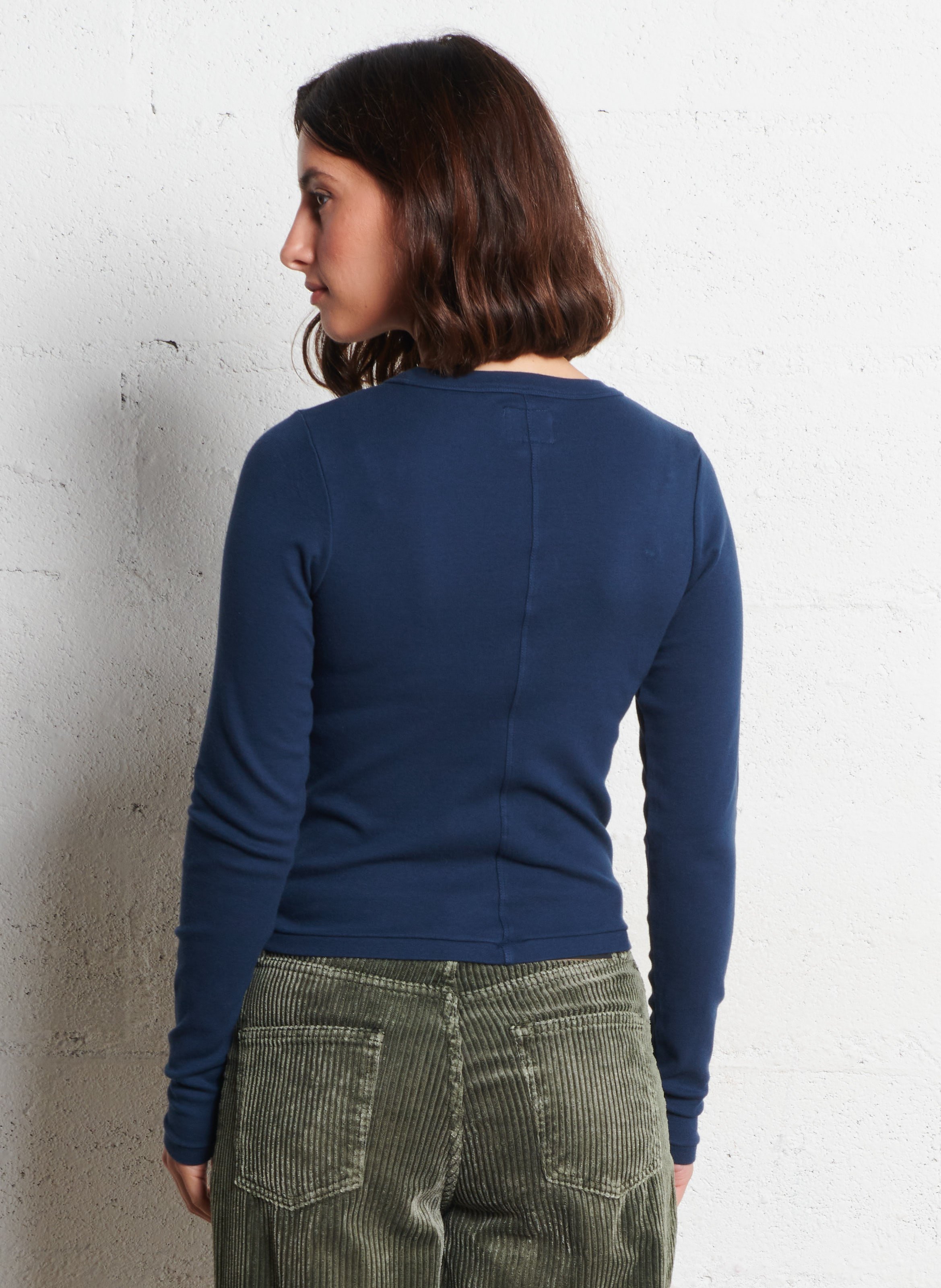 Gestreept T-shirt in marinelook met lange mouwen BELLEROSE Blauw