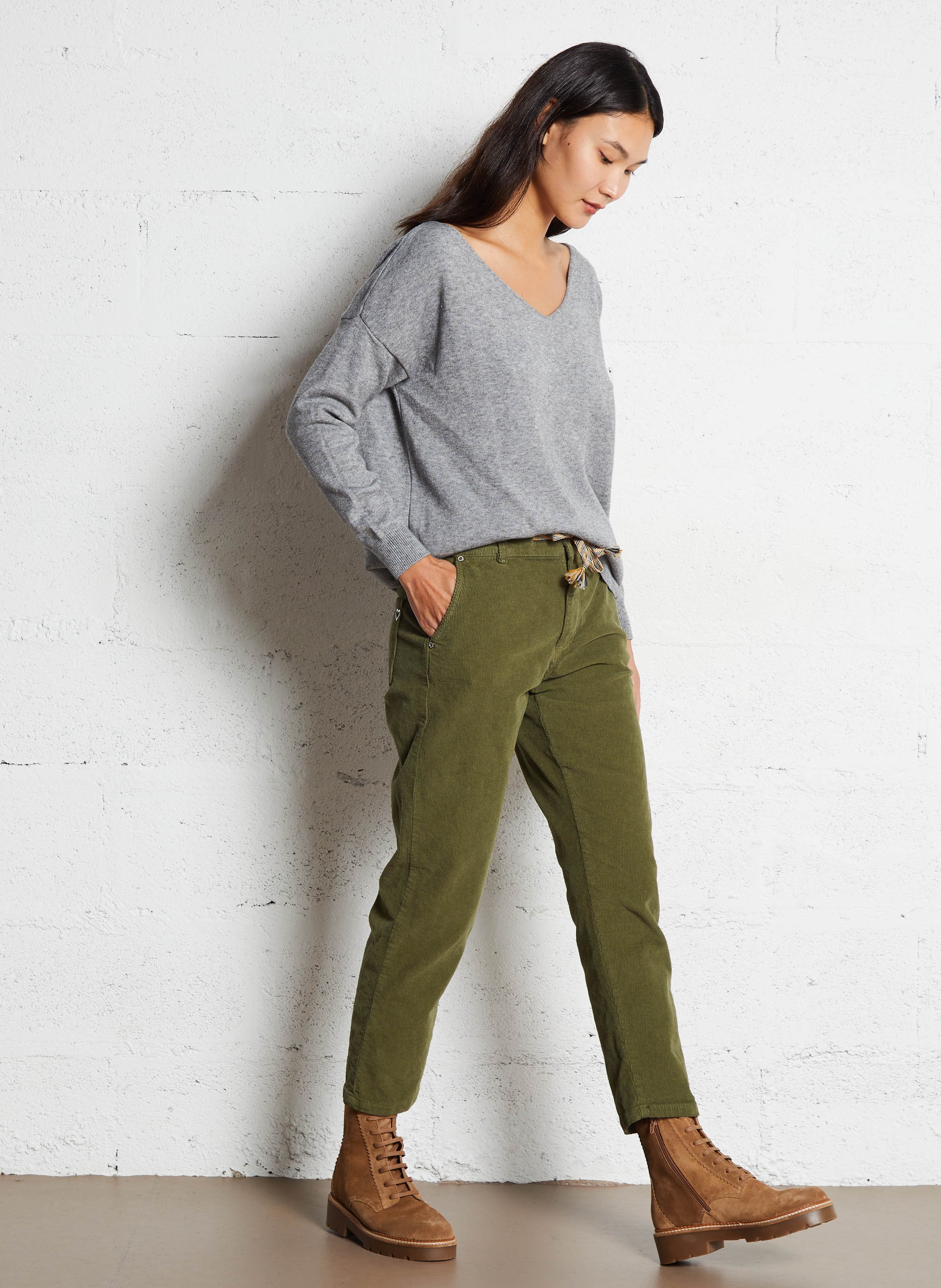 Boots à lacets en cuir velours MELLOW YELLOW Beige