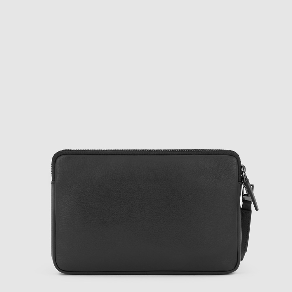 Men's leather iPad® Mini bag with removable handle and RFID protection PIQUADRO Black