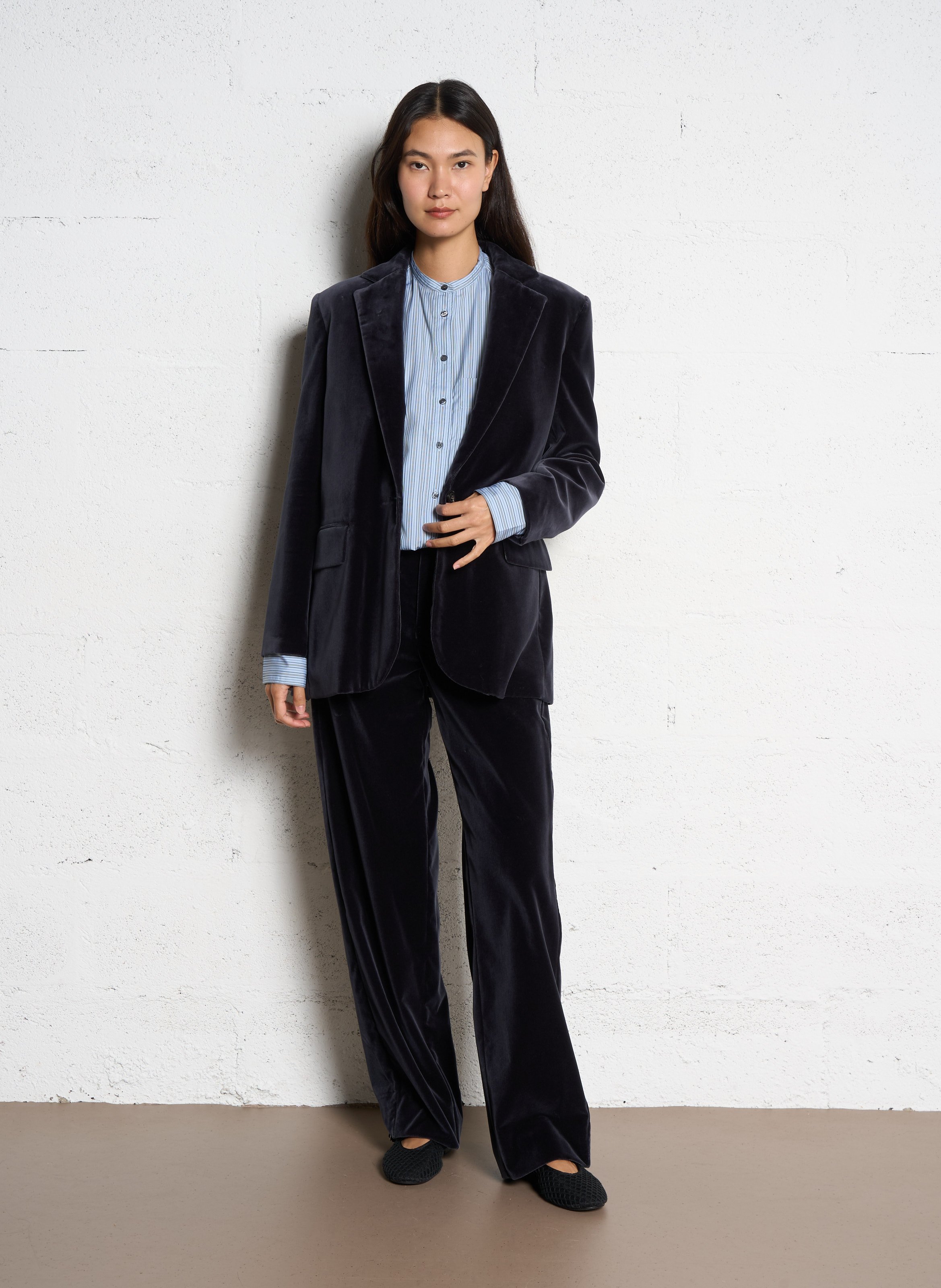 Gestreifte Baumwollbluse mit Mao-Kragen SOEUR Mehrfarbig