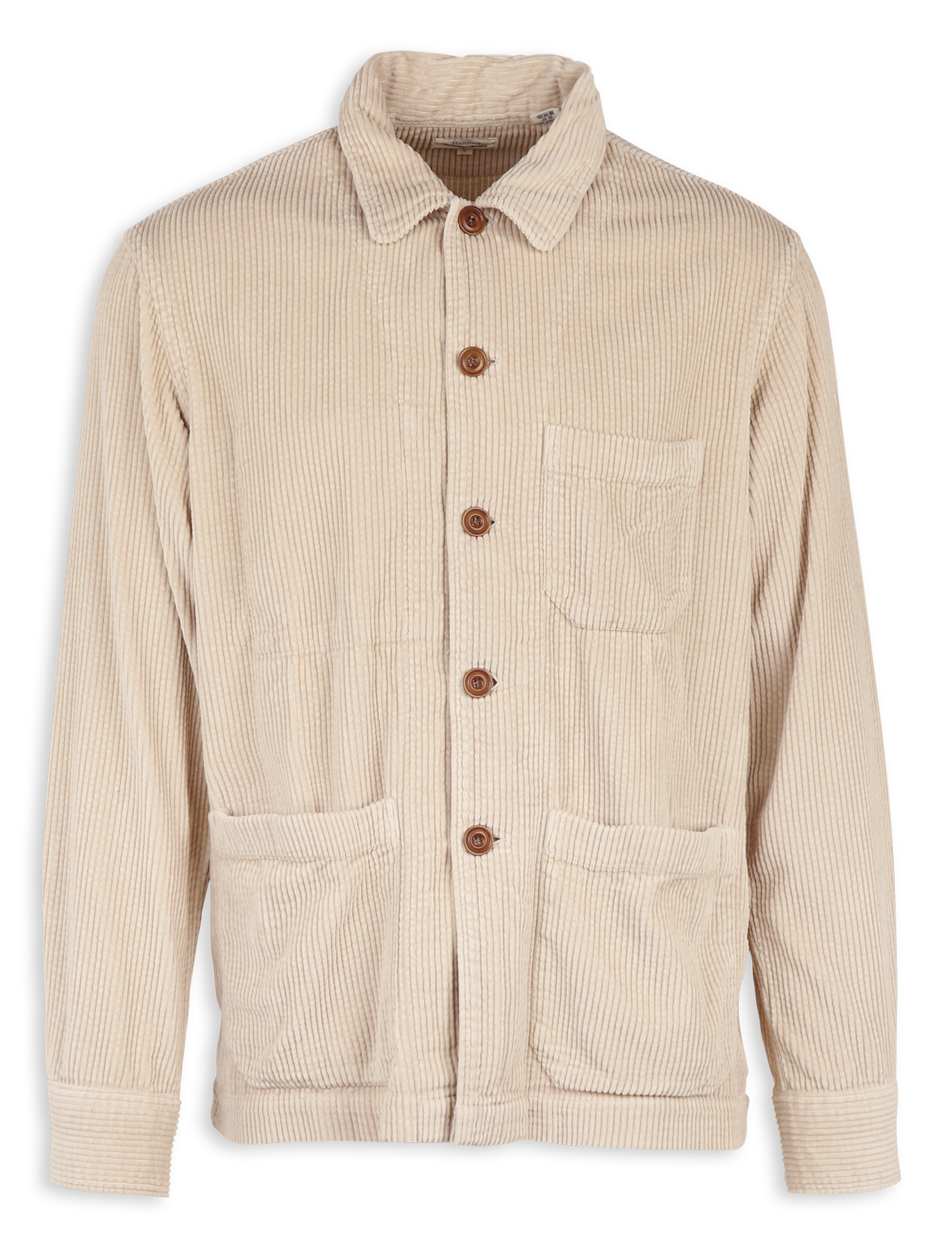 Veste chemise boutonnée en velours côtelé HARTFORD Blanc