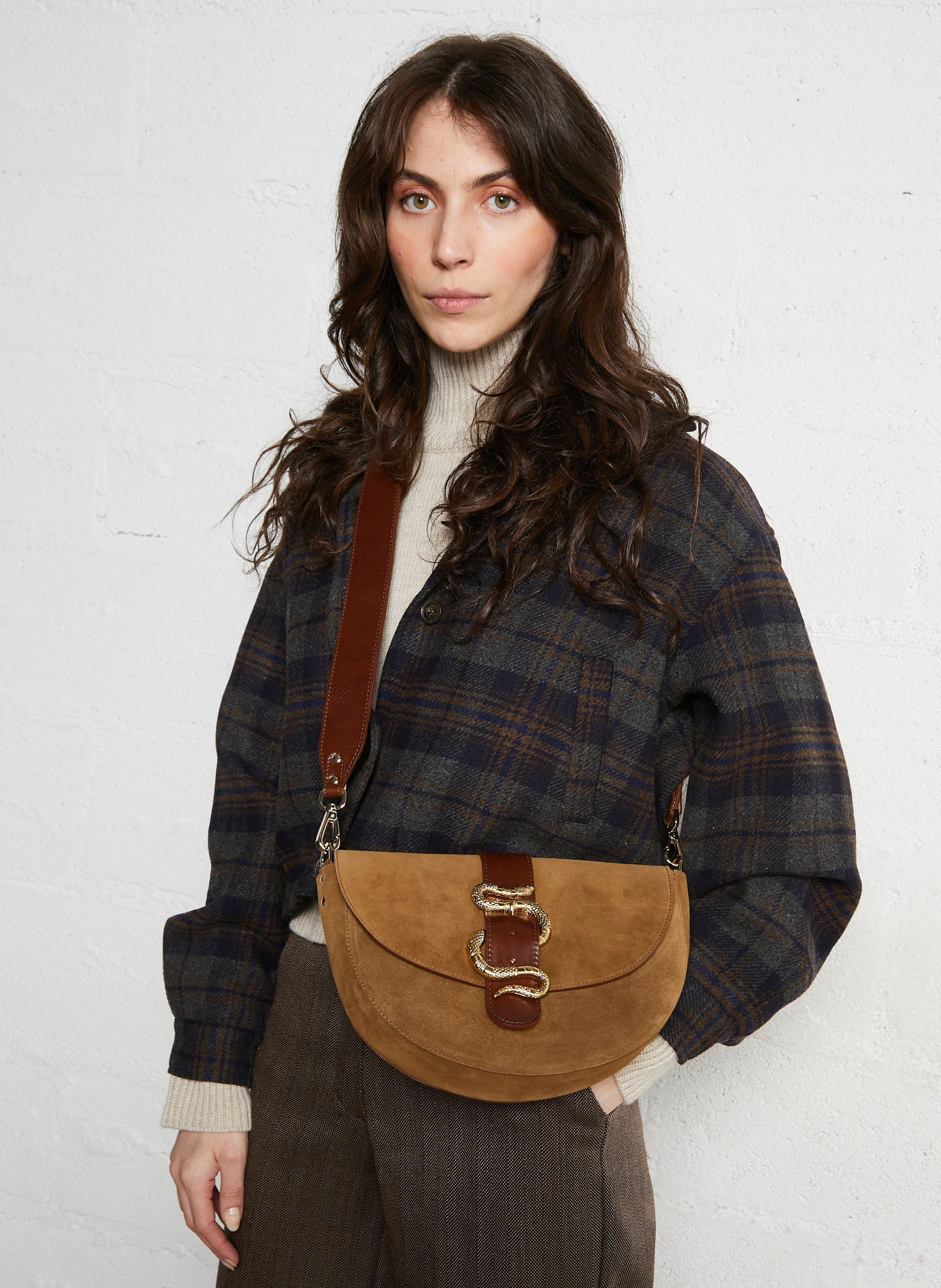 Leren schoudertas HERBERT FRERE SOEUR Bruin