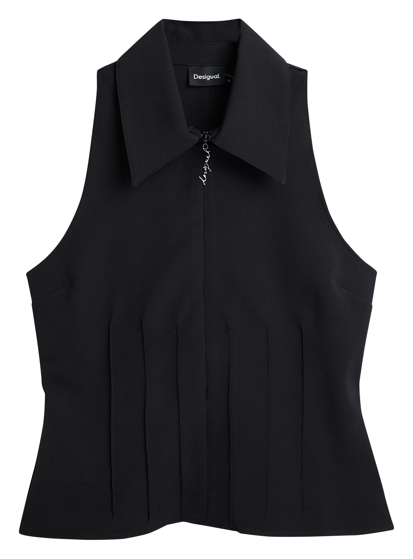 Blusa senza maniche aderente monocolore DESIGUAL Nero