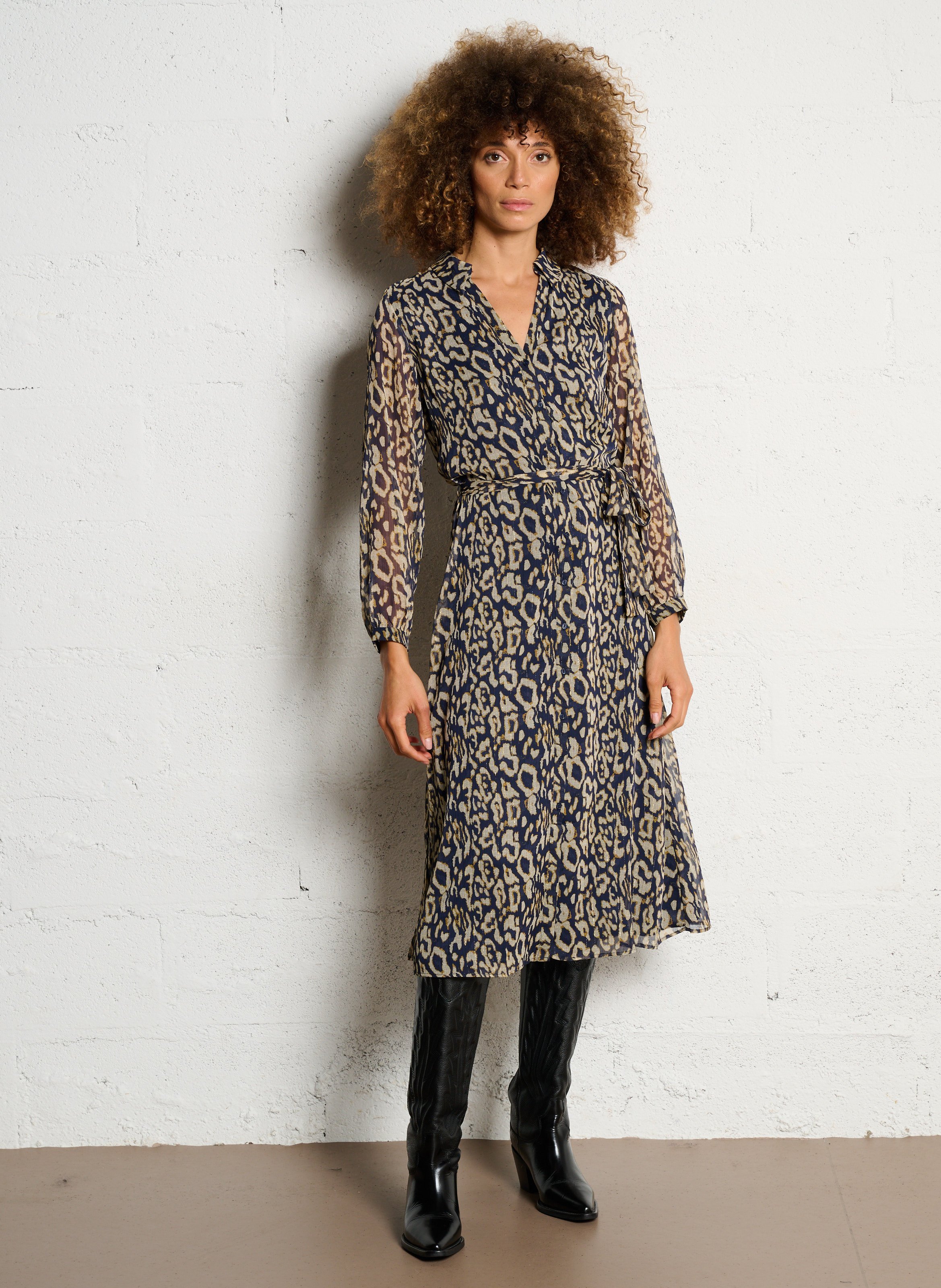 Robe midi imprimée SUD EXPRESS Bleu