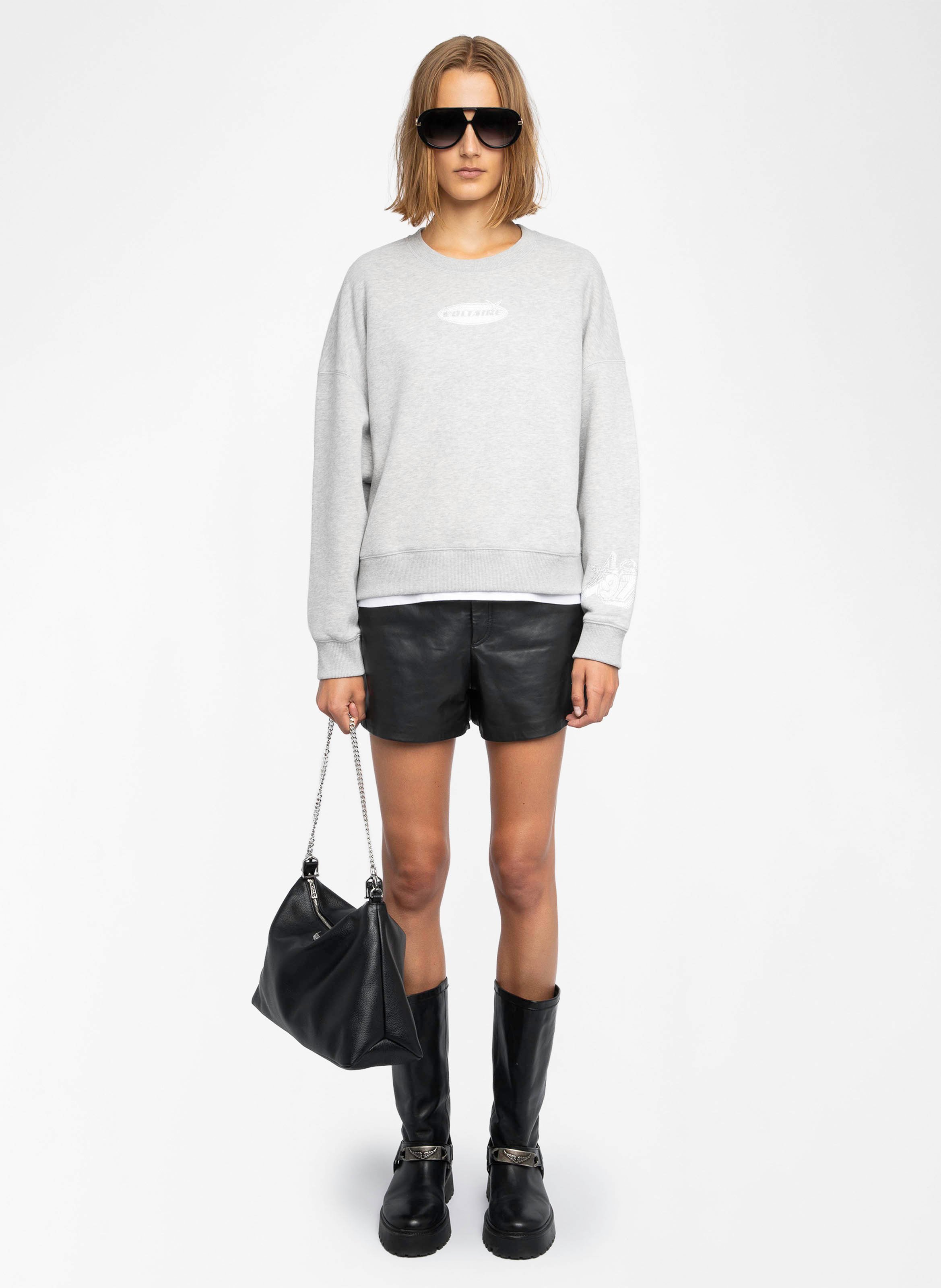 Sweatshirt col rond en coton mélangé ZADIG&VOLTAIRE Gris