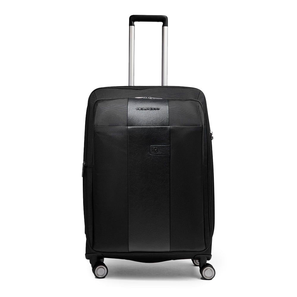 Medium 4-wheel suitcase, expandable with shockproof protection and TSA lock PIQUADRO Black