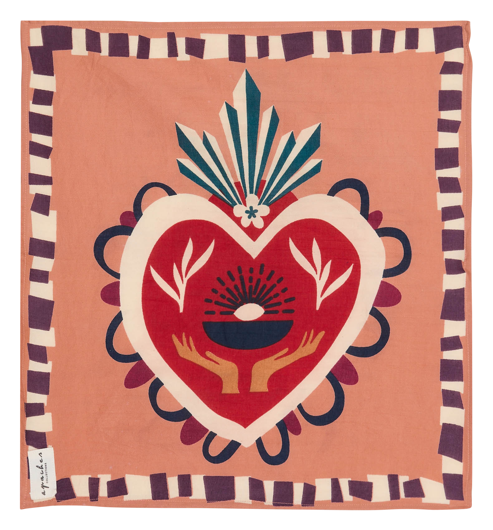 Foulard imprimé en coton APACHES COLLECTIONS Orange