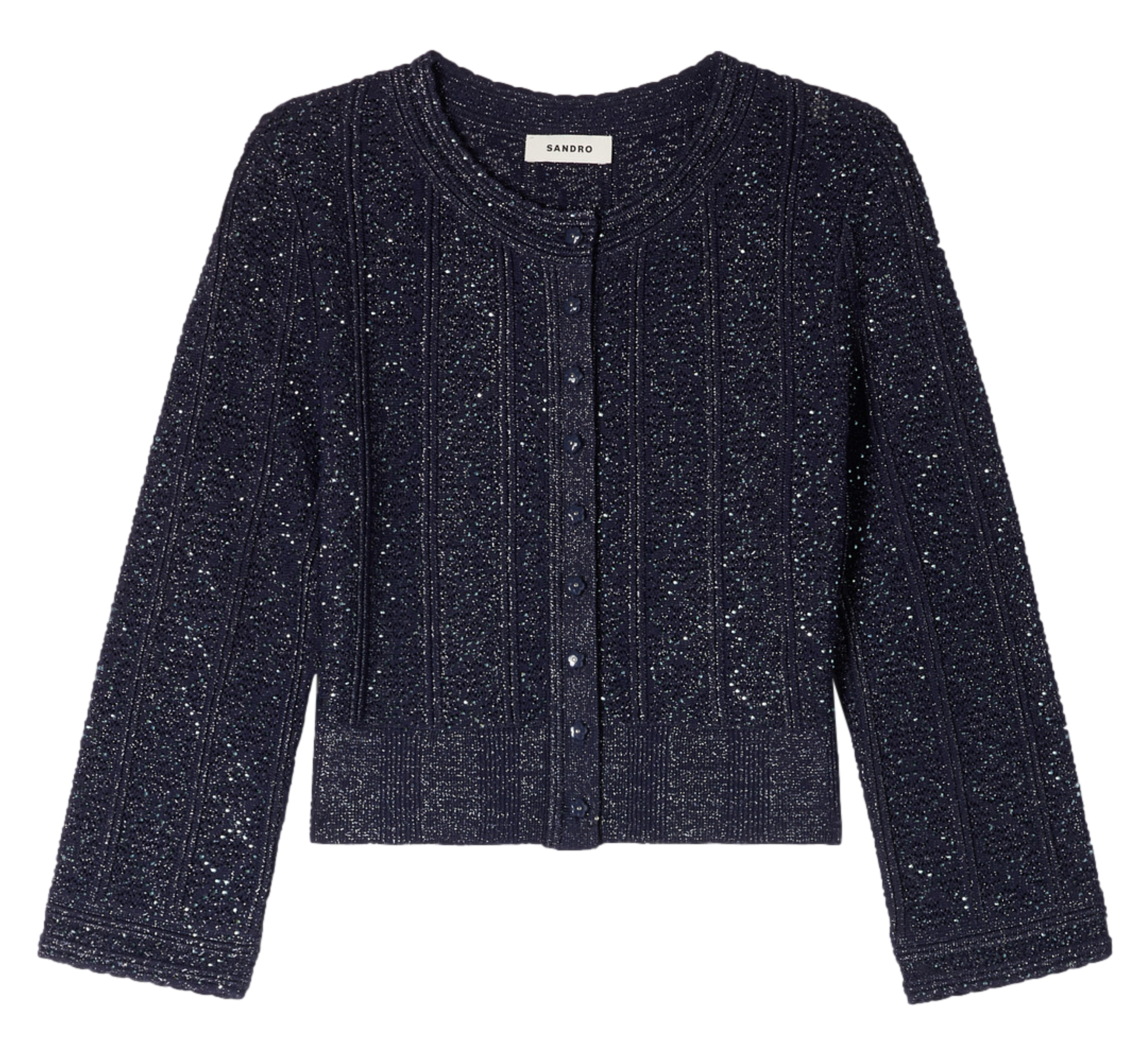 Cardigan col rond  SANDRO Bleu
