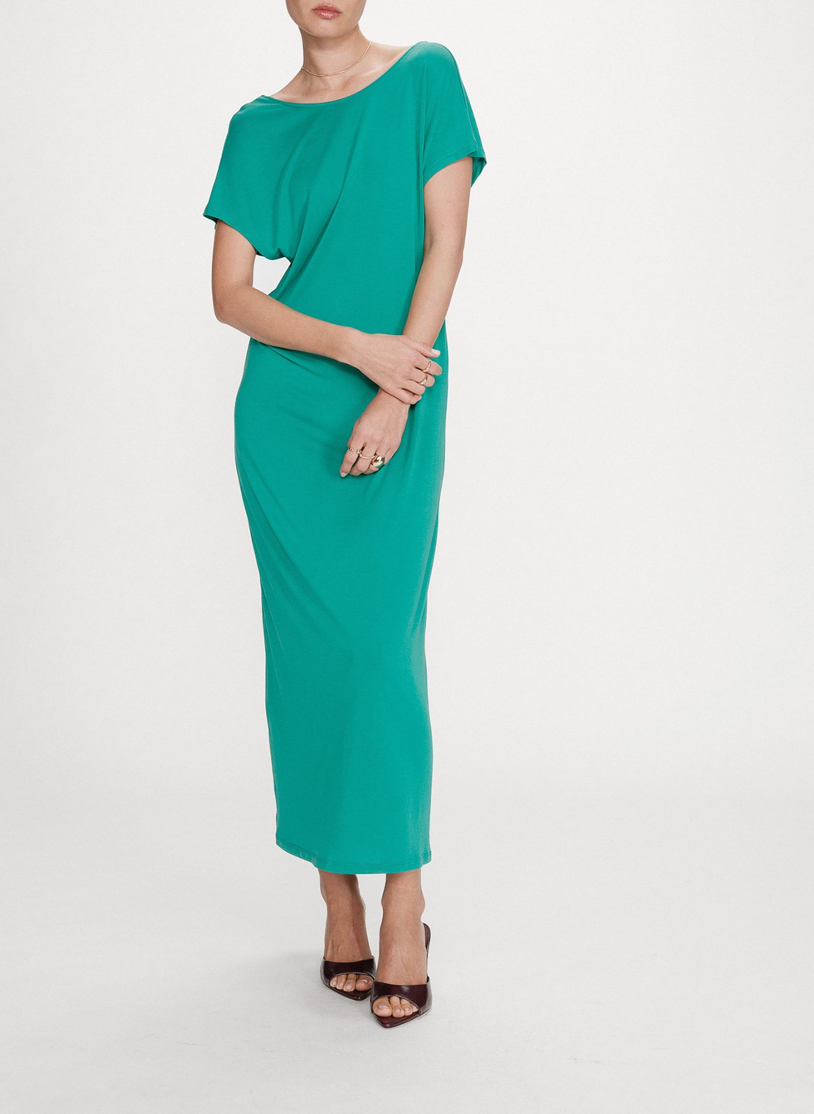 Robe longue col rond GRACE ET MILA Vert