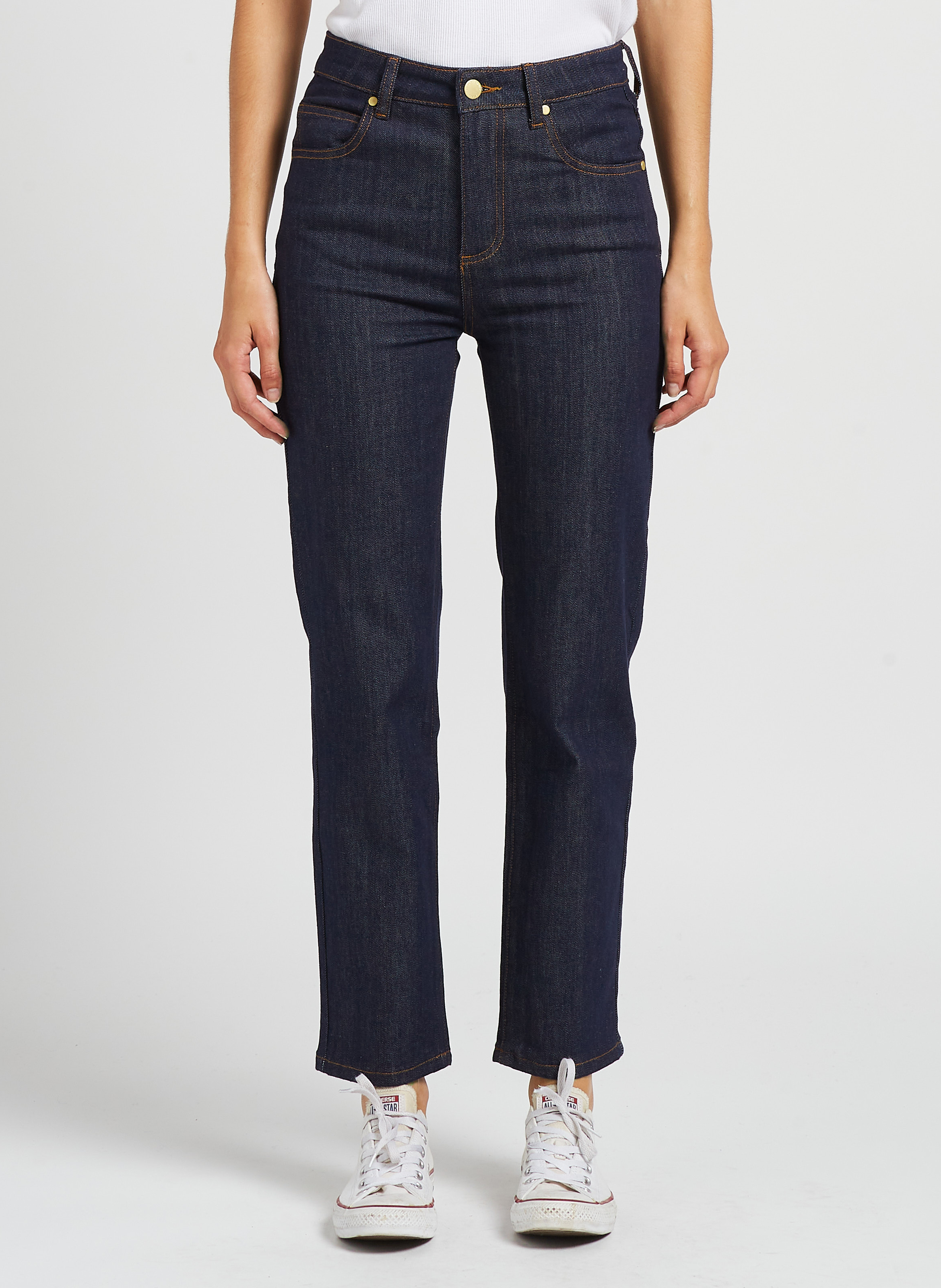 High-rise straight-leg cotton-blend jeans LA PETITE ETOILE Blue