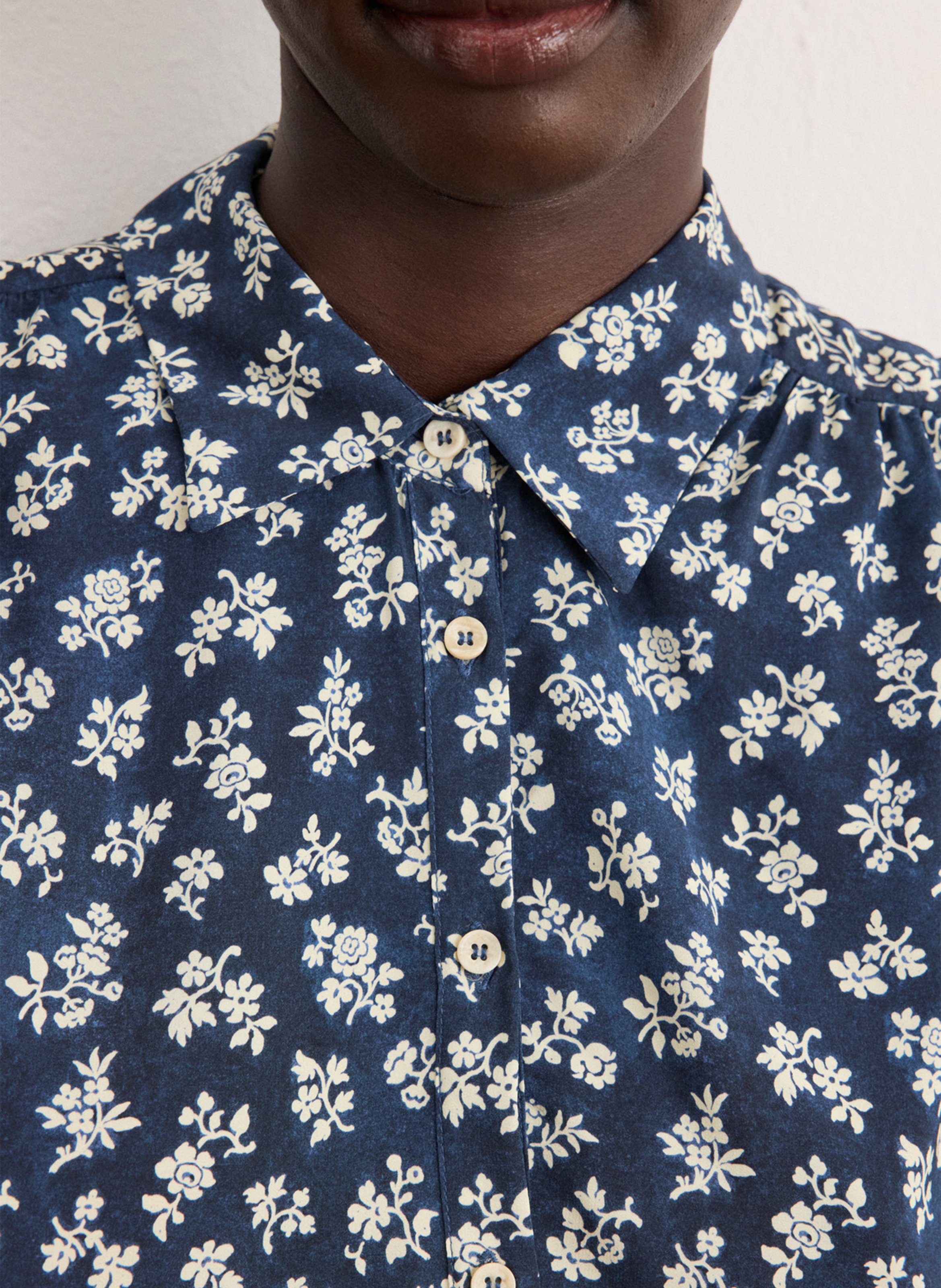 Printed loose-fit shirt with classic collar PABLO Blue