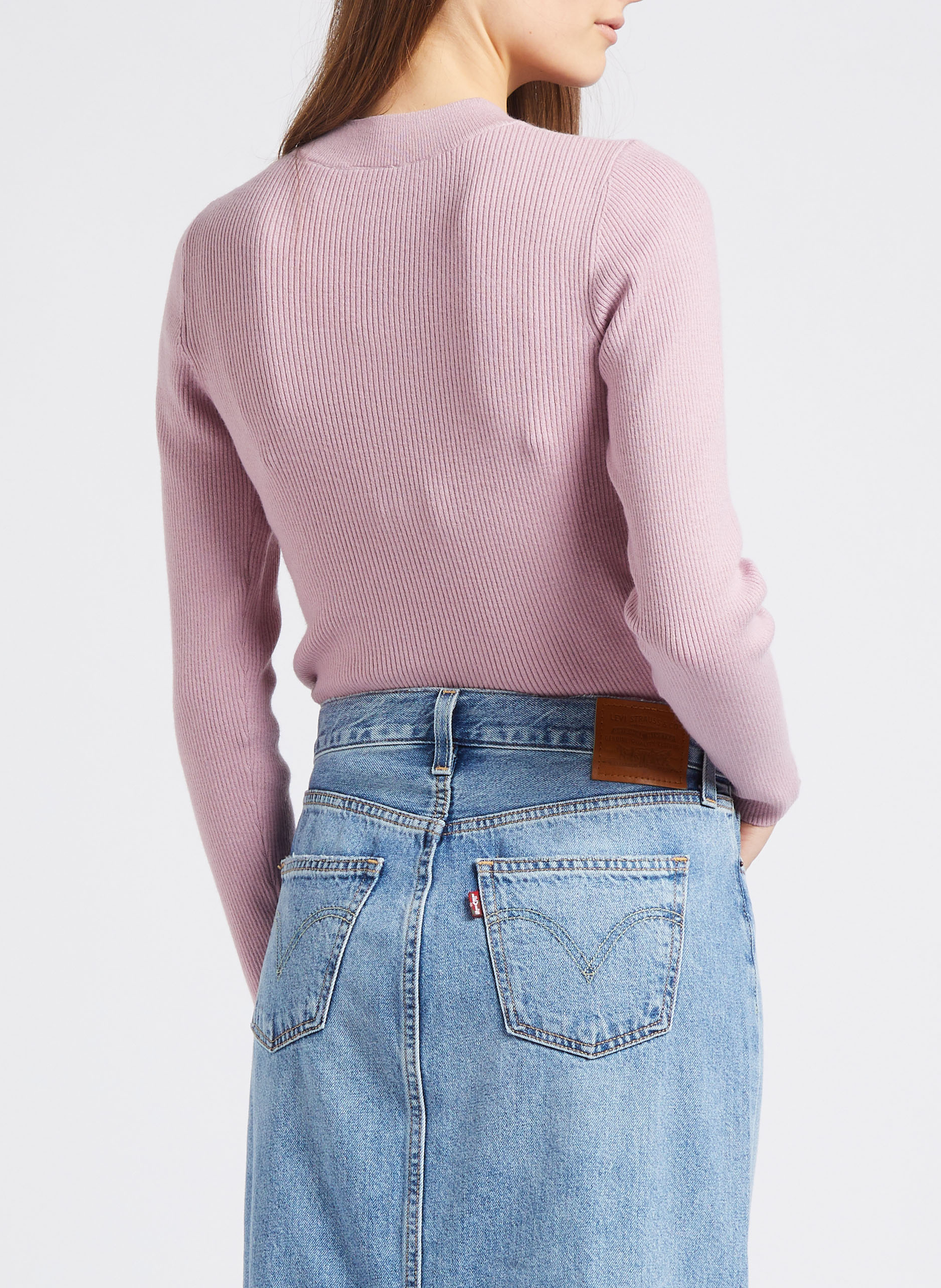 Pull col rond en maille côtelée LEVI'S Bleu