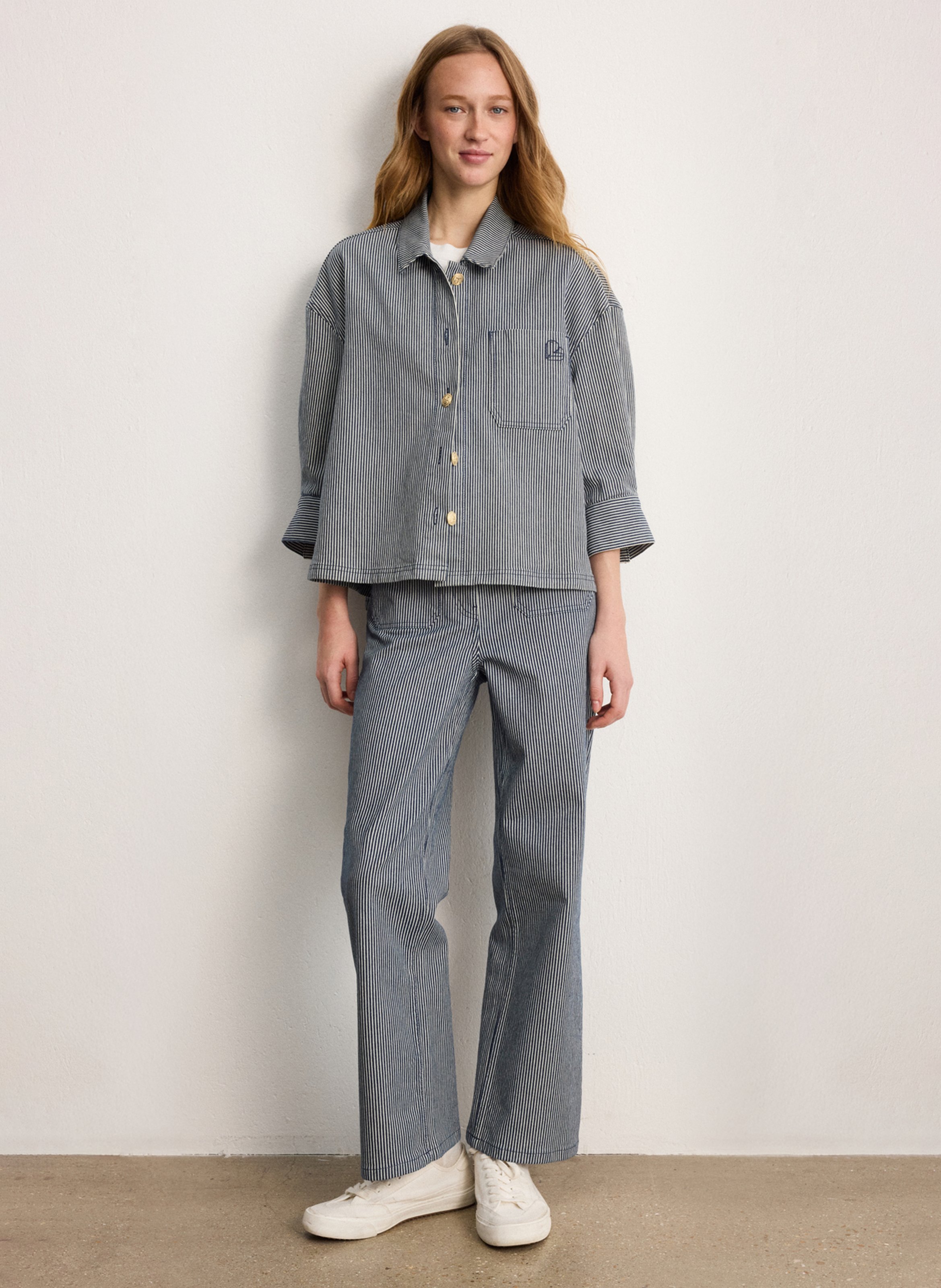 Loose-fit cotton-blend overshirt PABLO Blue