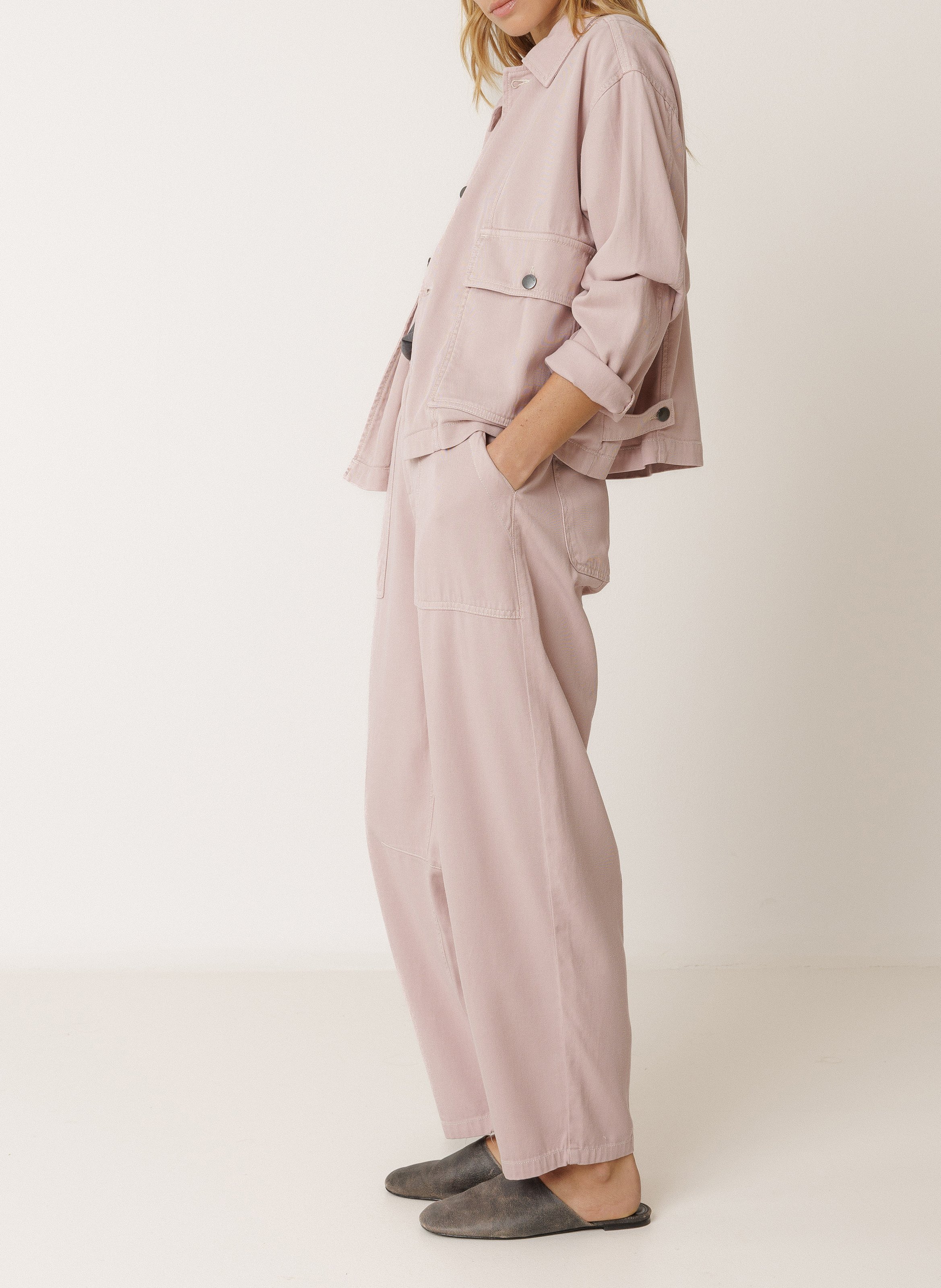 Oversized jacket with tailored collar INDI & COLD Pink
