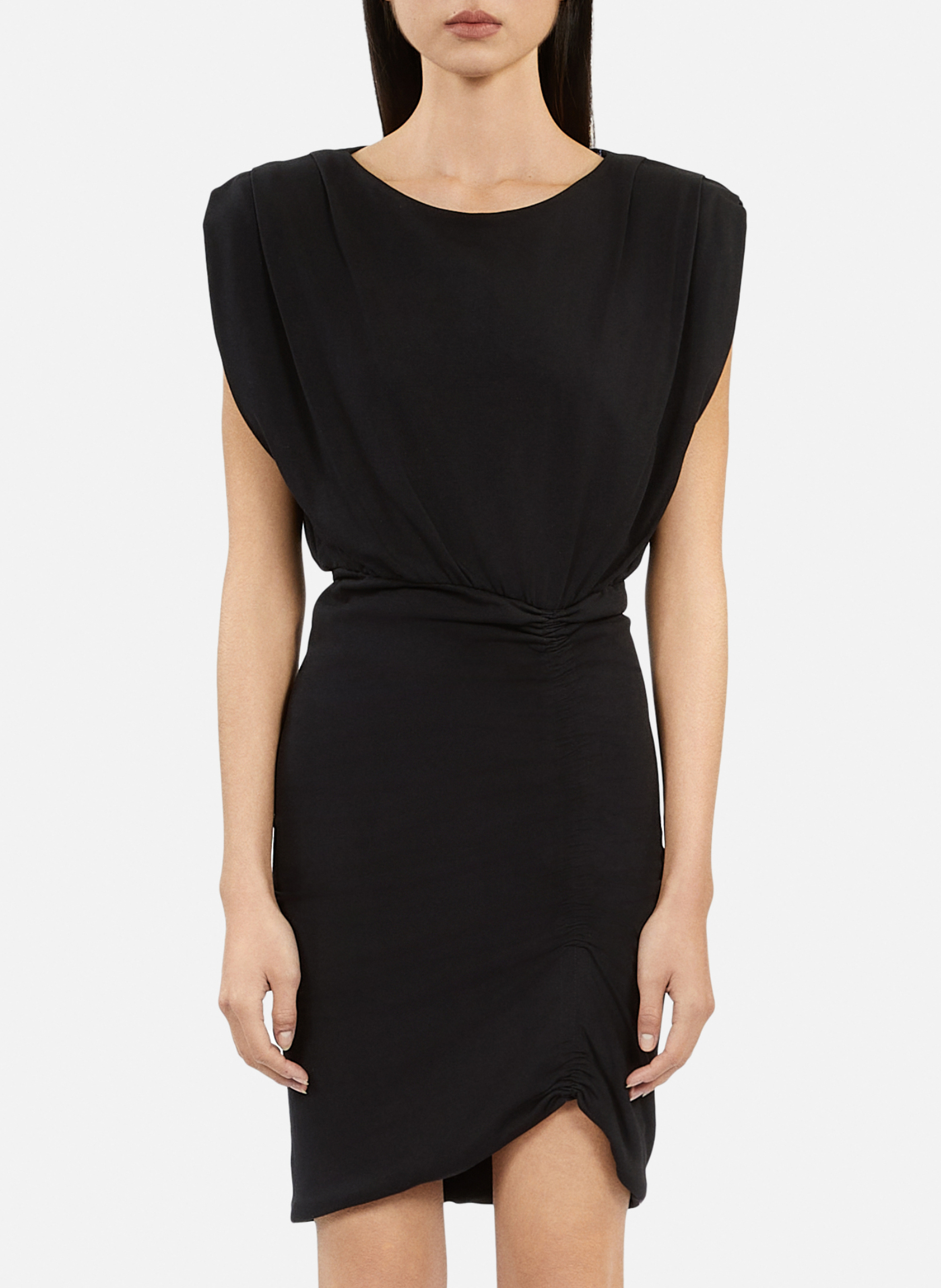 Korte jurk met plooien THE KOOPLES Zwart