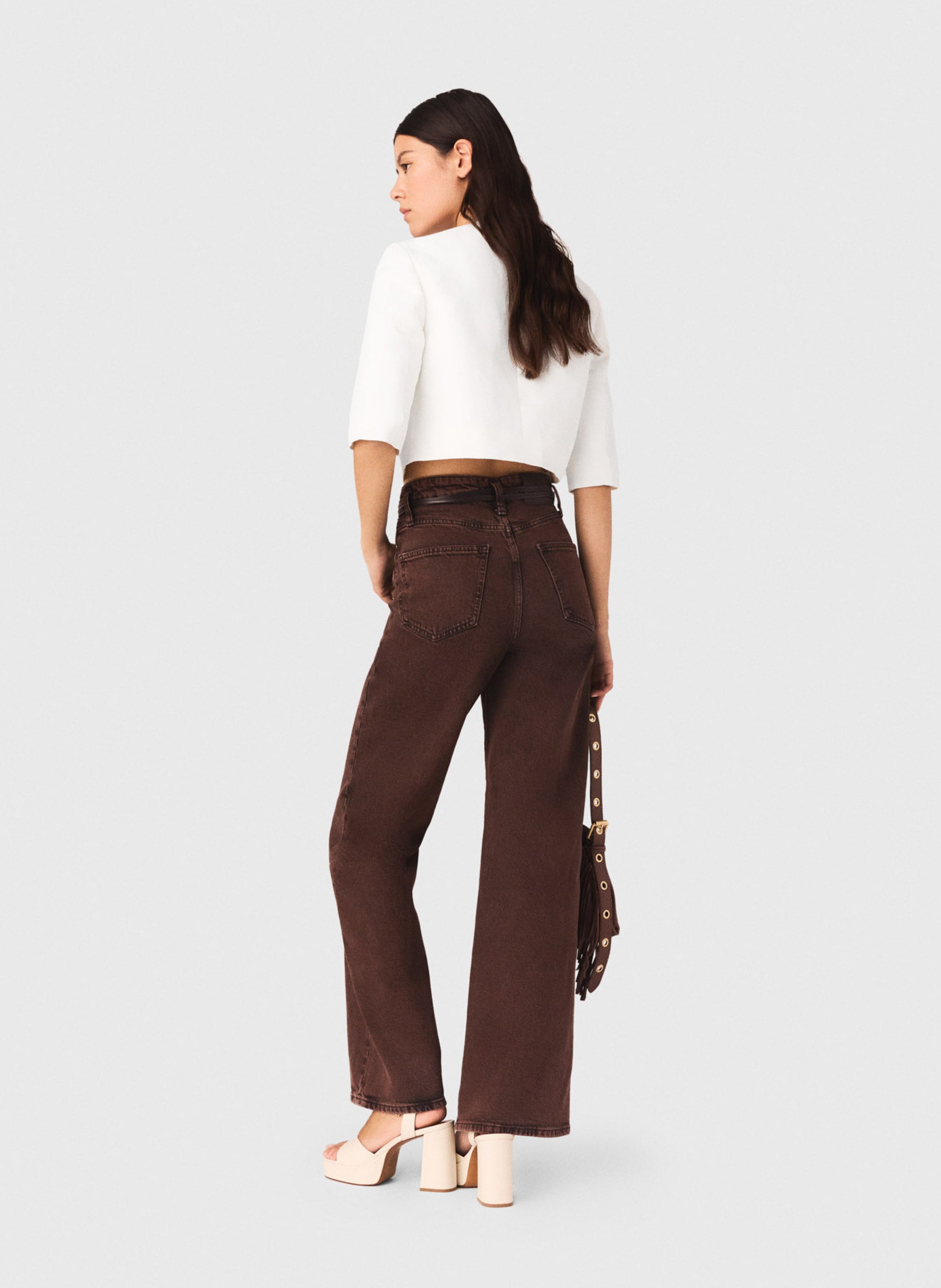 Short buttoned linen blend blazer MAJE White