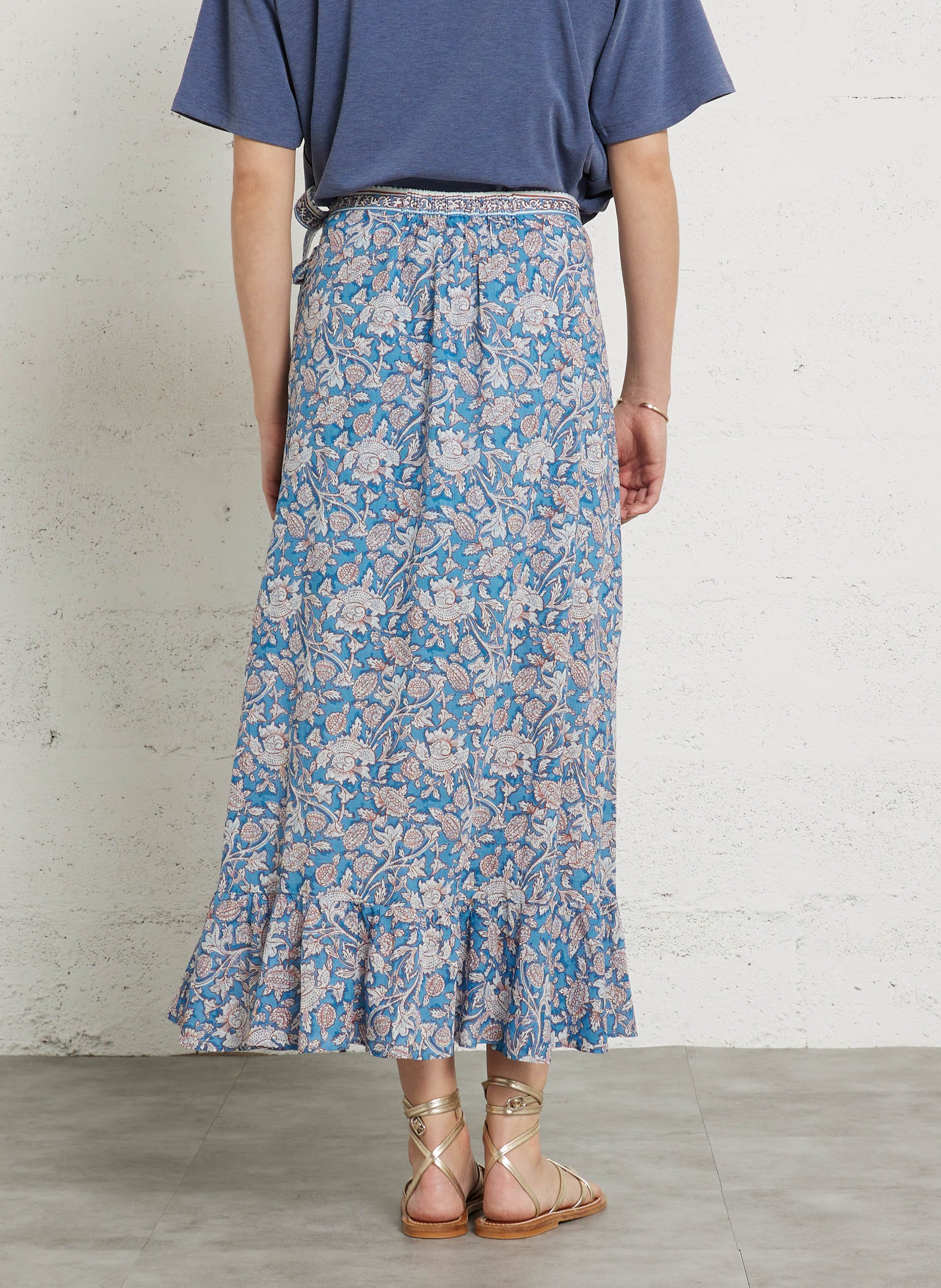 Wijd uitlopende rok met ruches en motieven LOUISE MISHA Veelkleurig