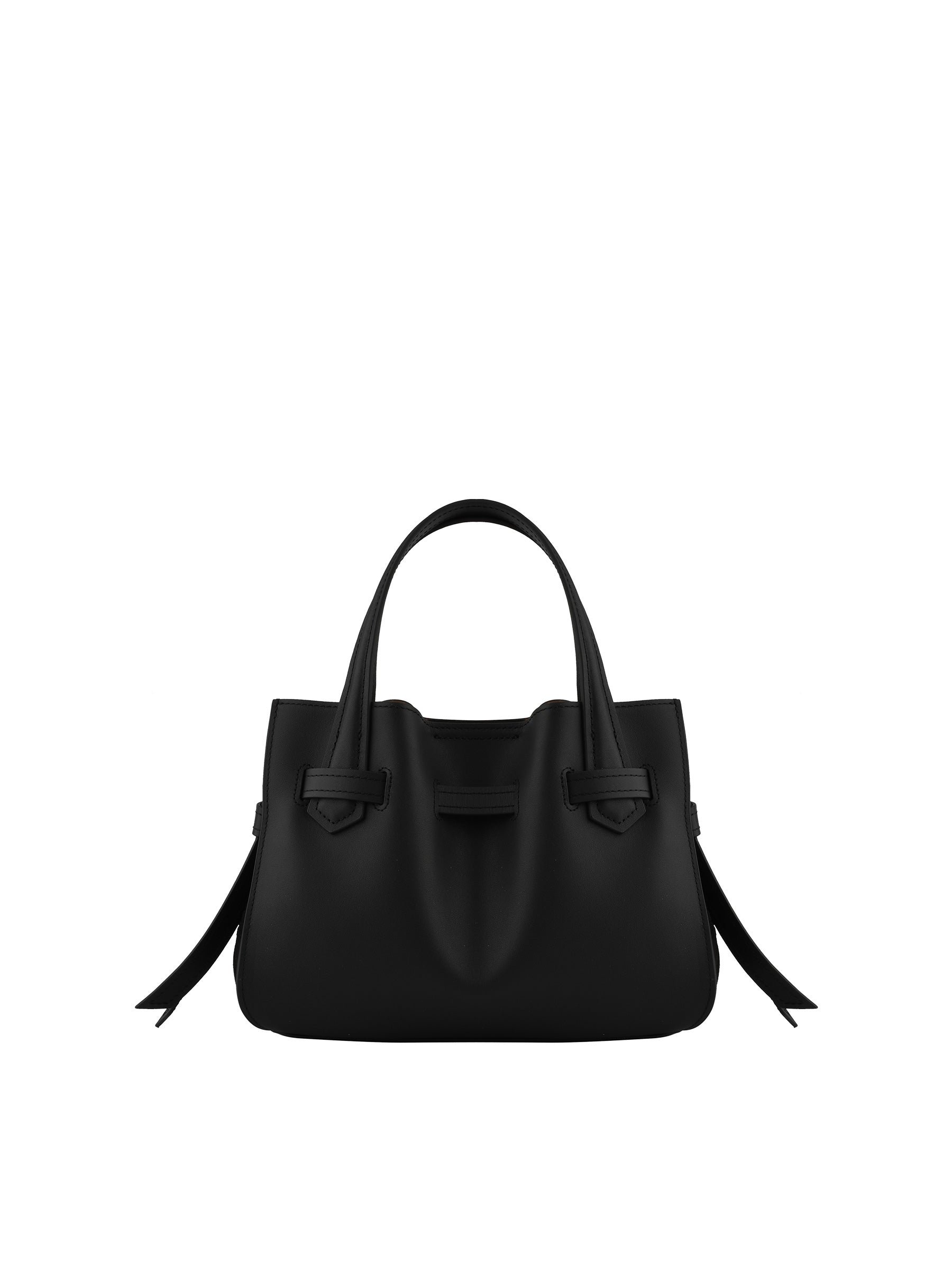 Suede and leather handbag Black