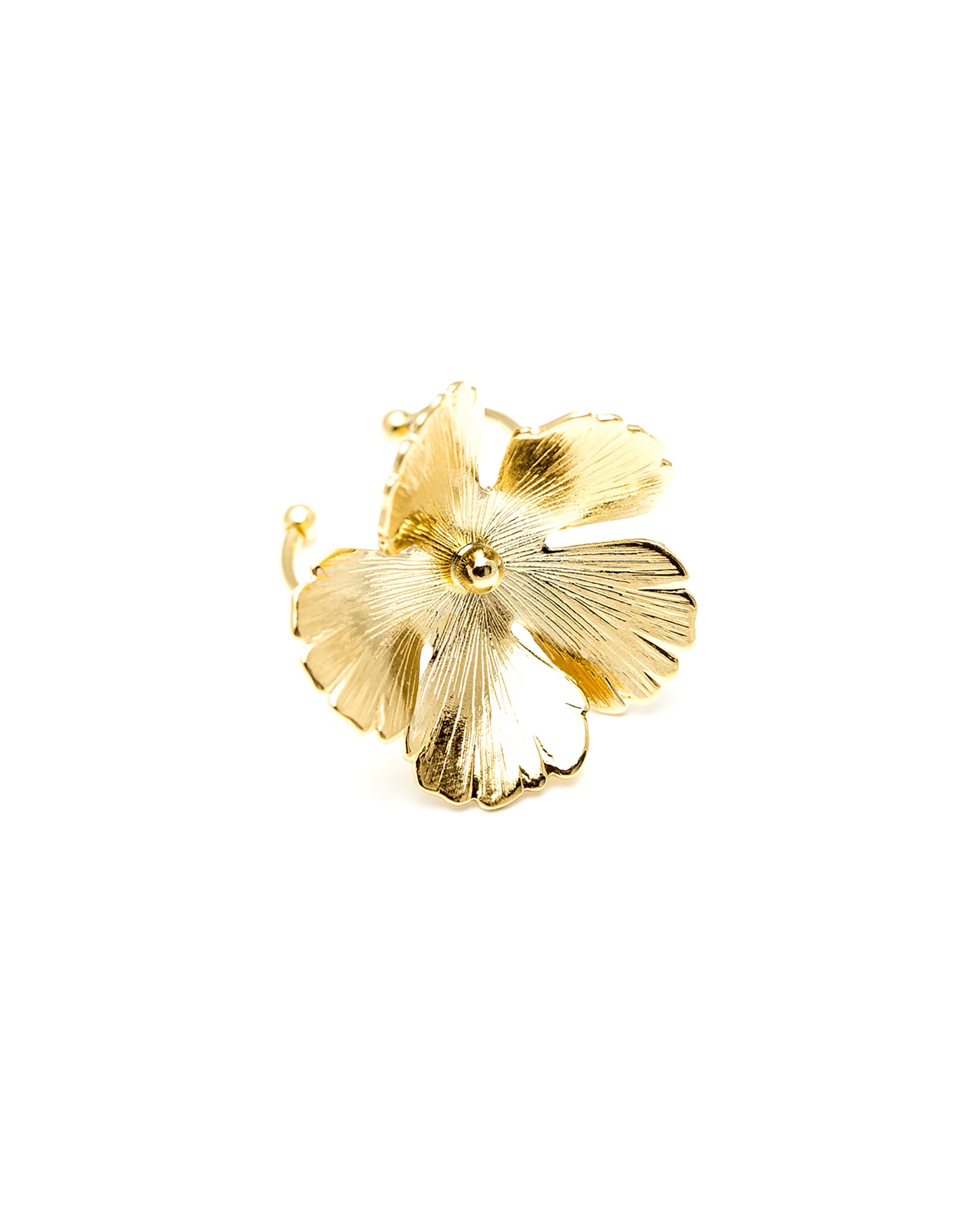 Maxi gold-plated flower ring GoldenMONSIEUR SIMONE