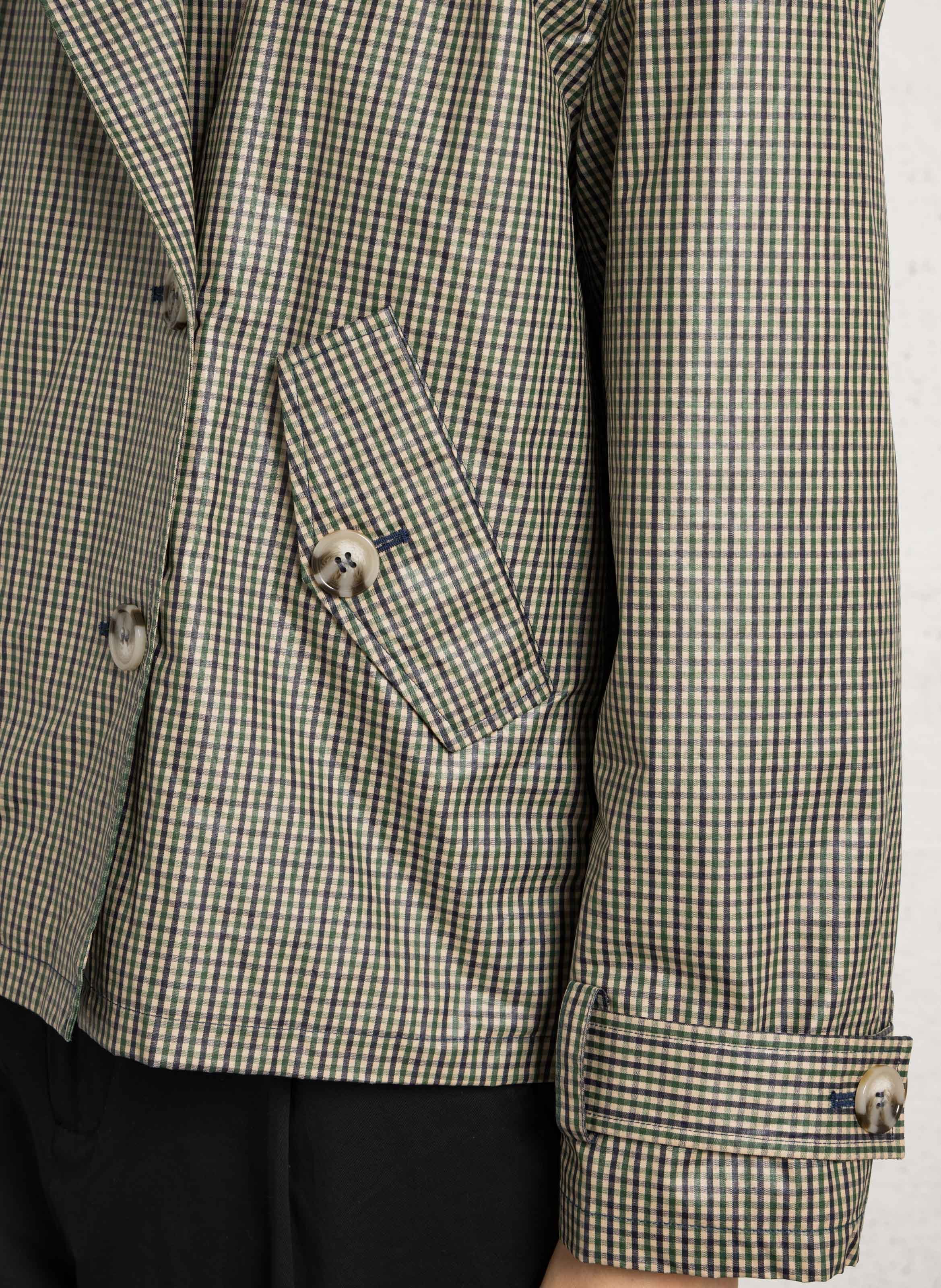 Oversized jas met klassieke kraag in bedrukte katoen LEON & HARPER Groen