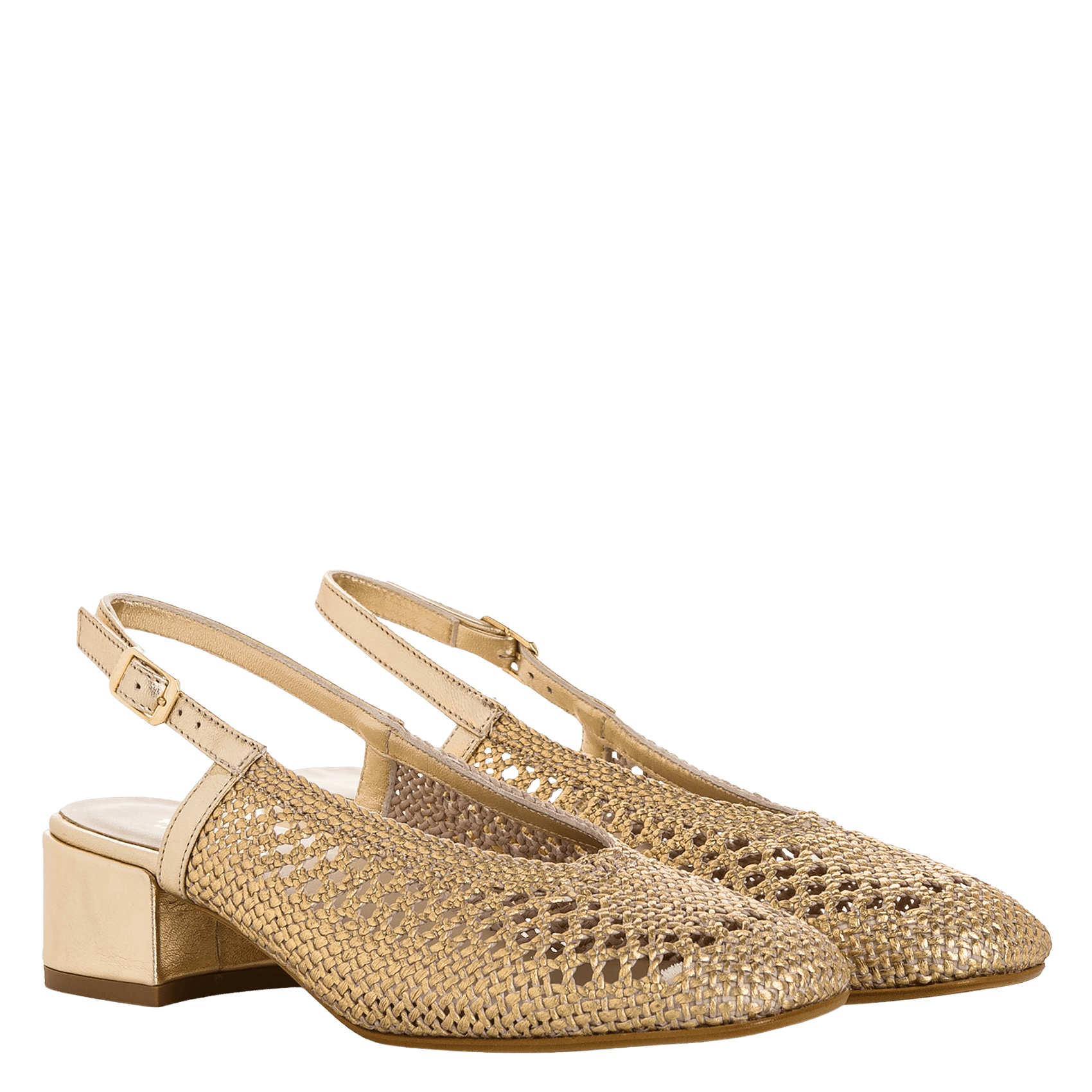 Escarpins slingback en cuir REQINS Doré