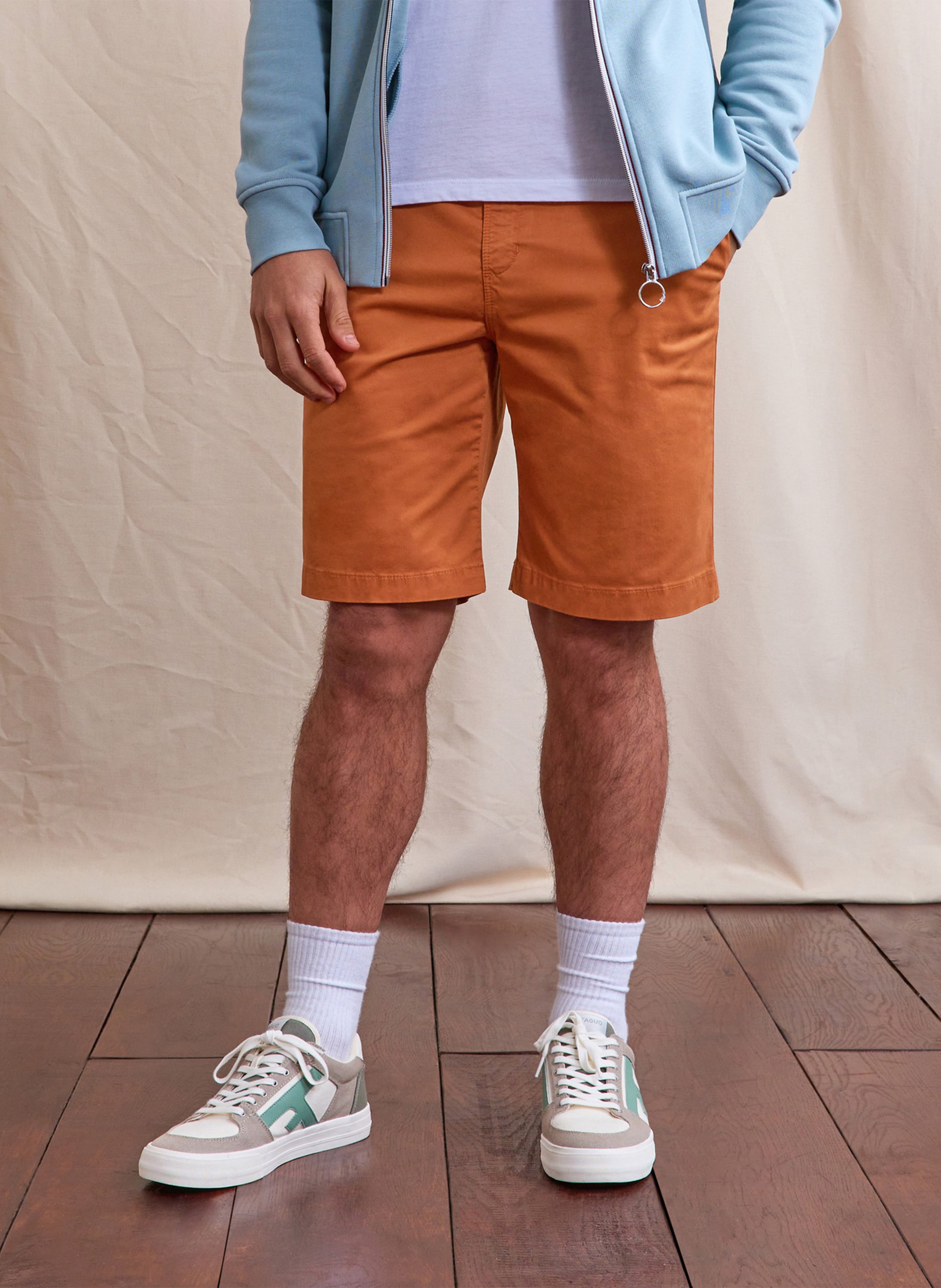 Short droit en coton mélangé FAGUO