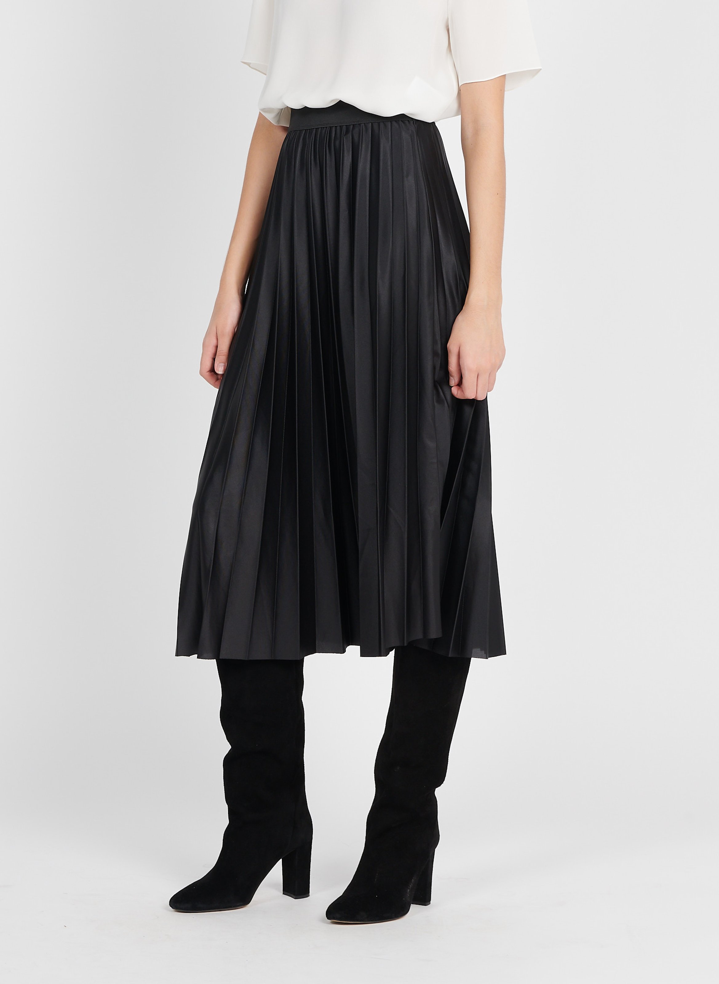 Pleated midi skirt VILA Black