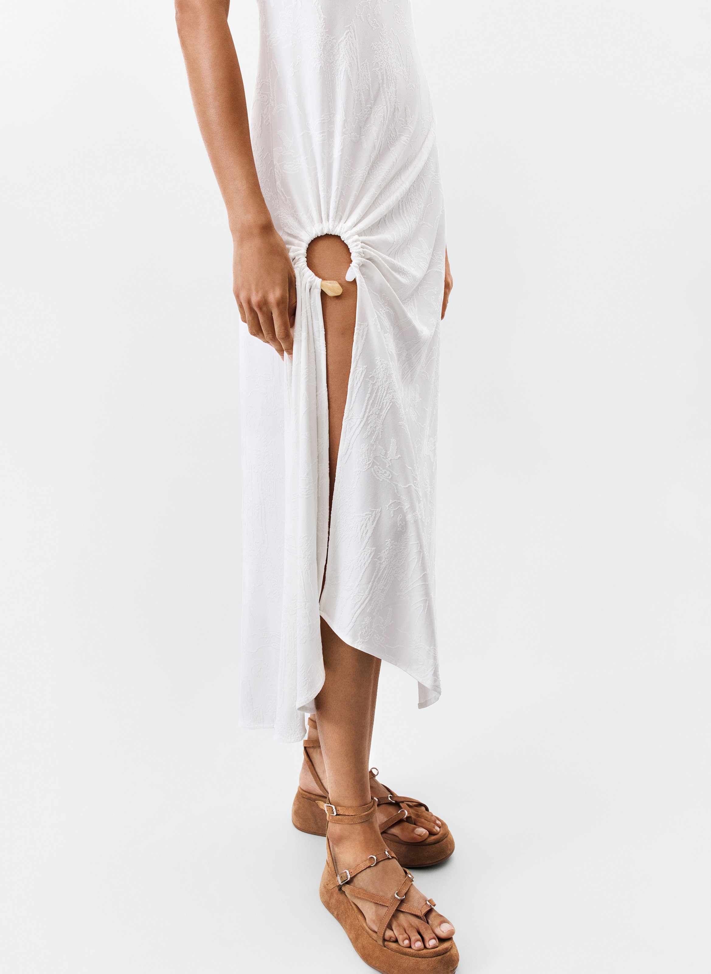 Robe midi ample DESIGUAL Blanc