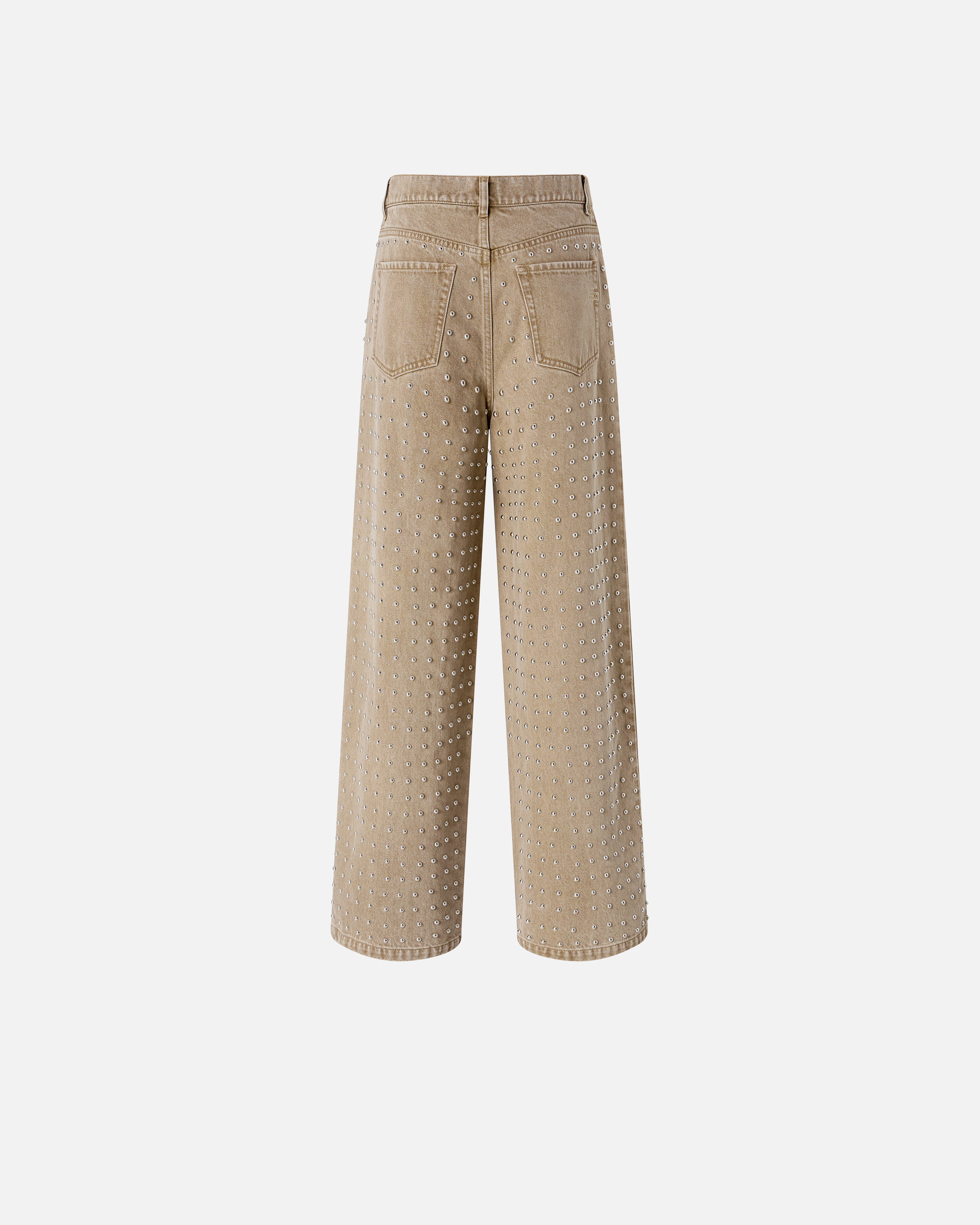 Studded brown jeans PINKO Beige