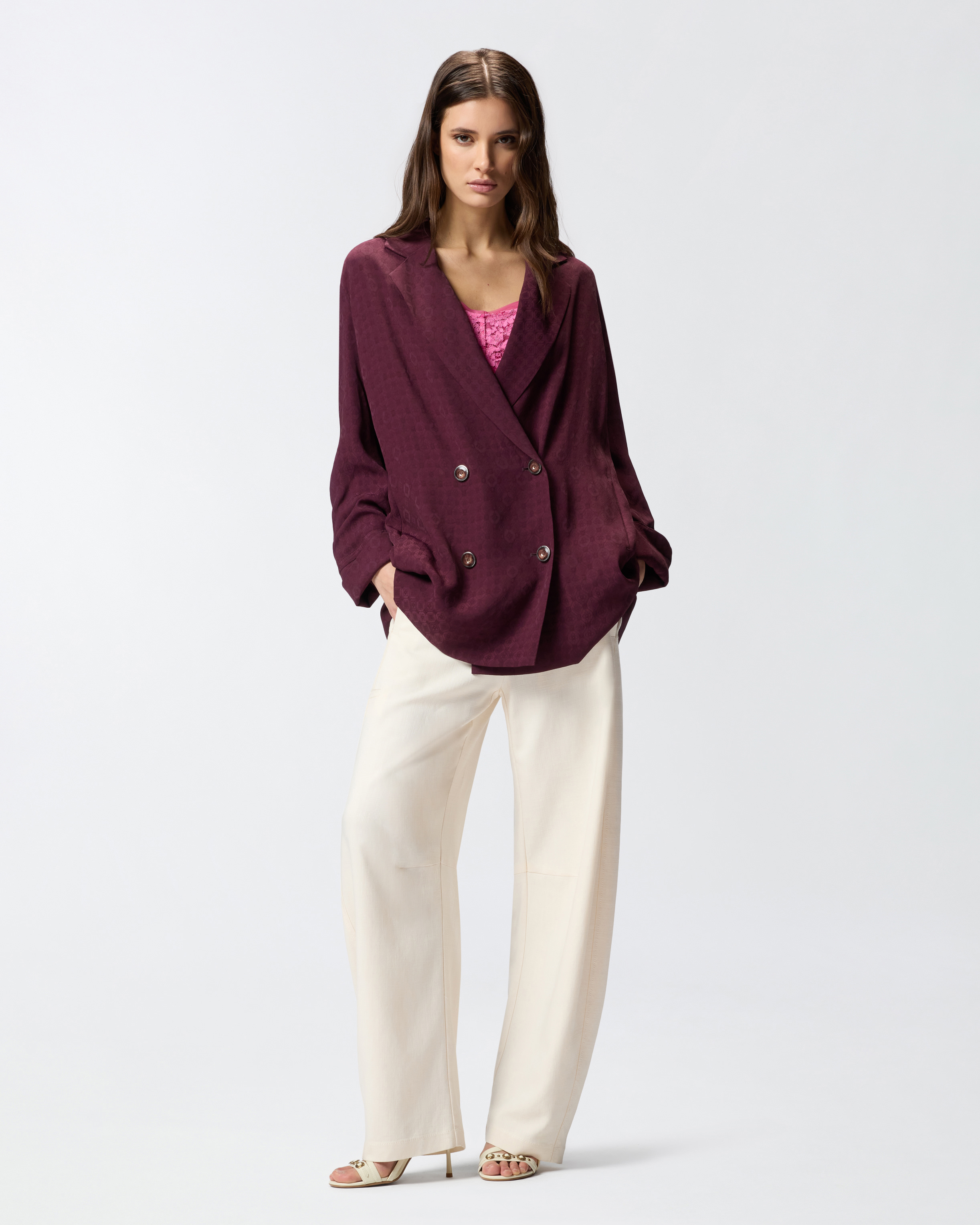 Veste croisée à motif cravate PINKO Rouge