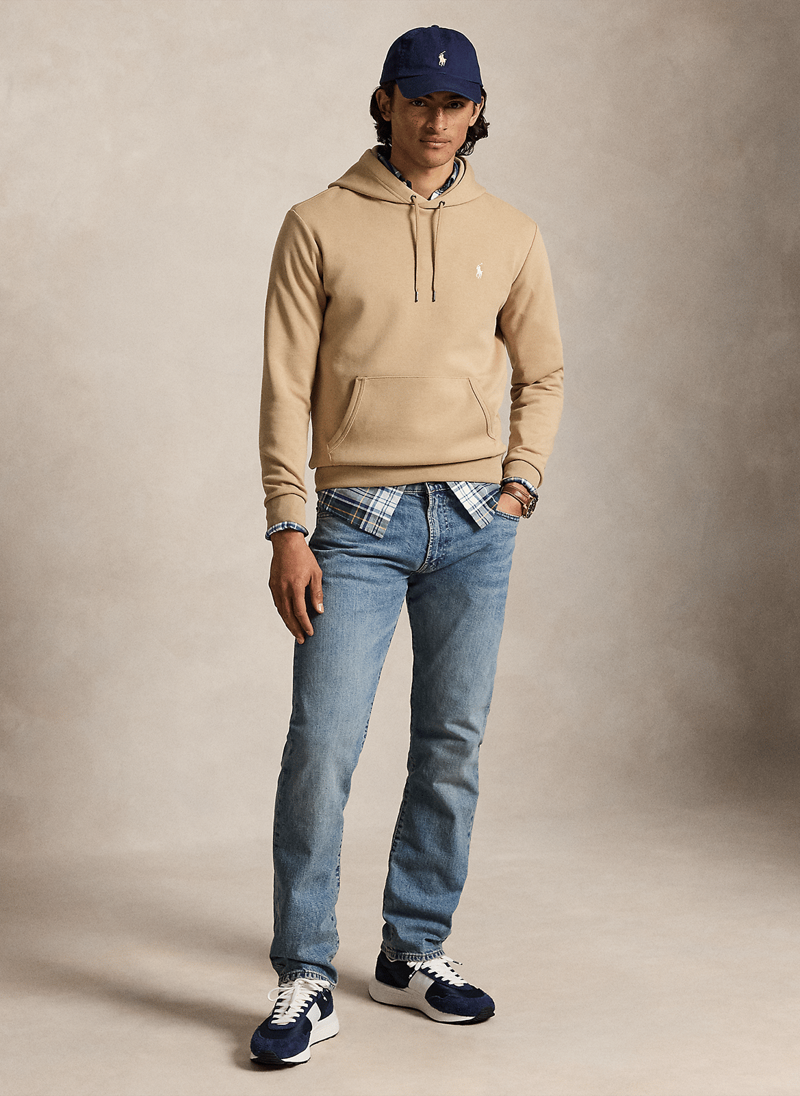 Straight cotton-blend hoodie POLO RALPH LAUREN Beige