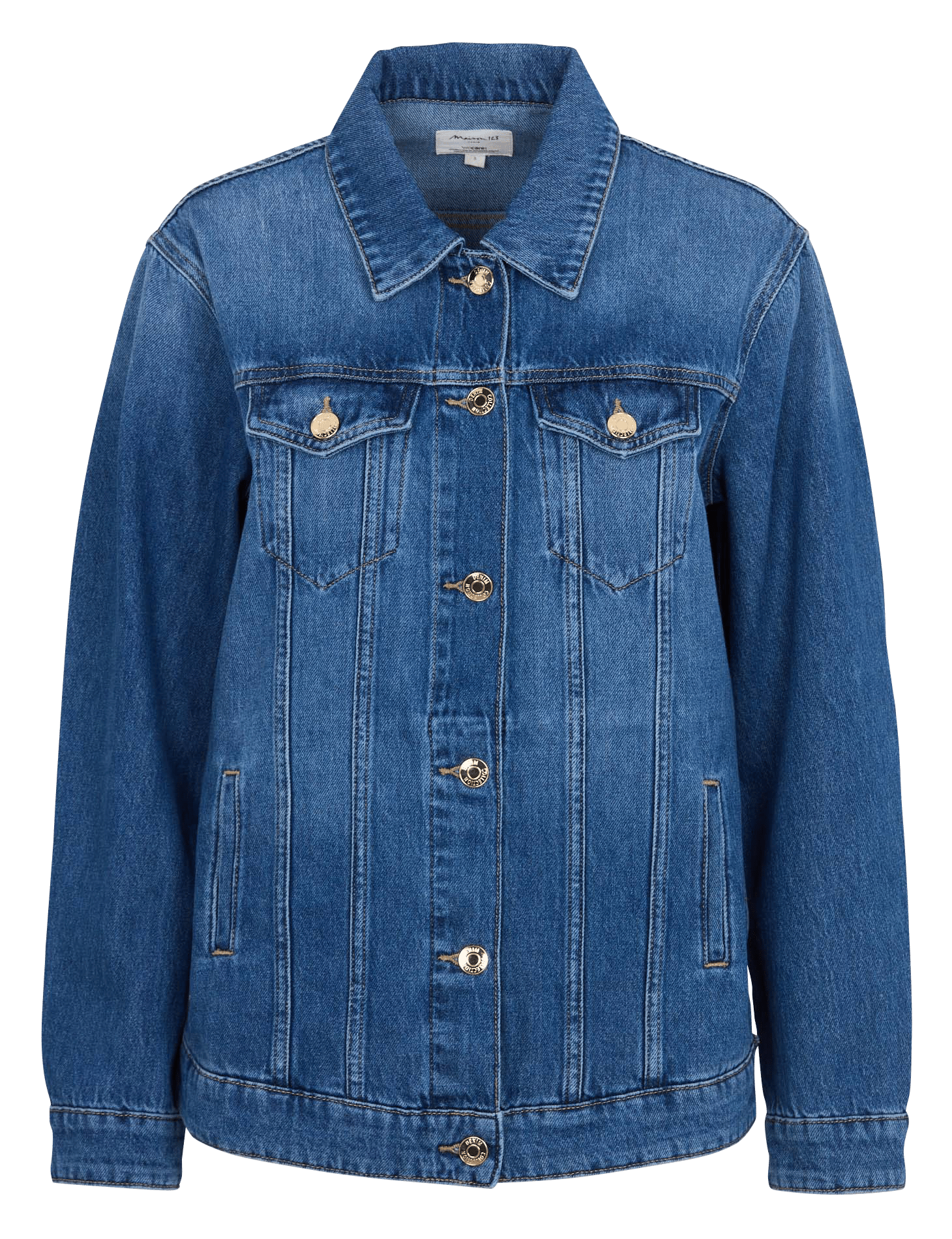 Veste denim droite en coton mélangé MAISON 123 Bleu