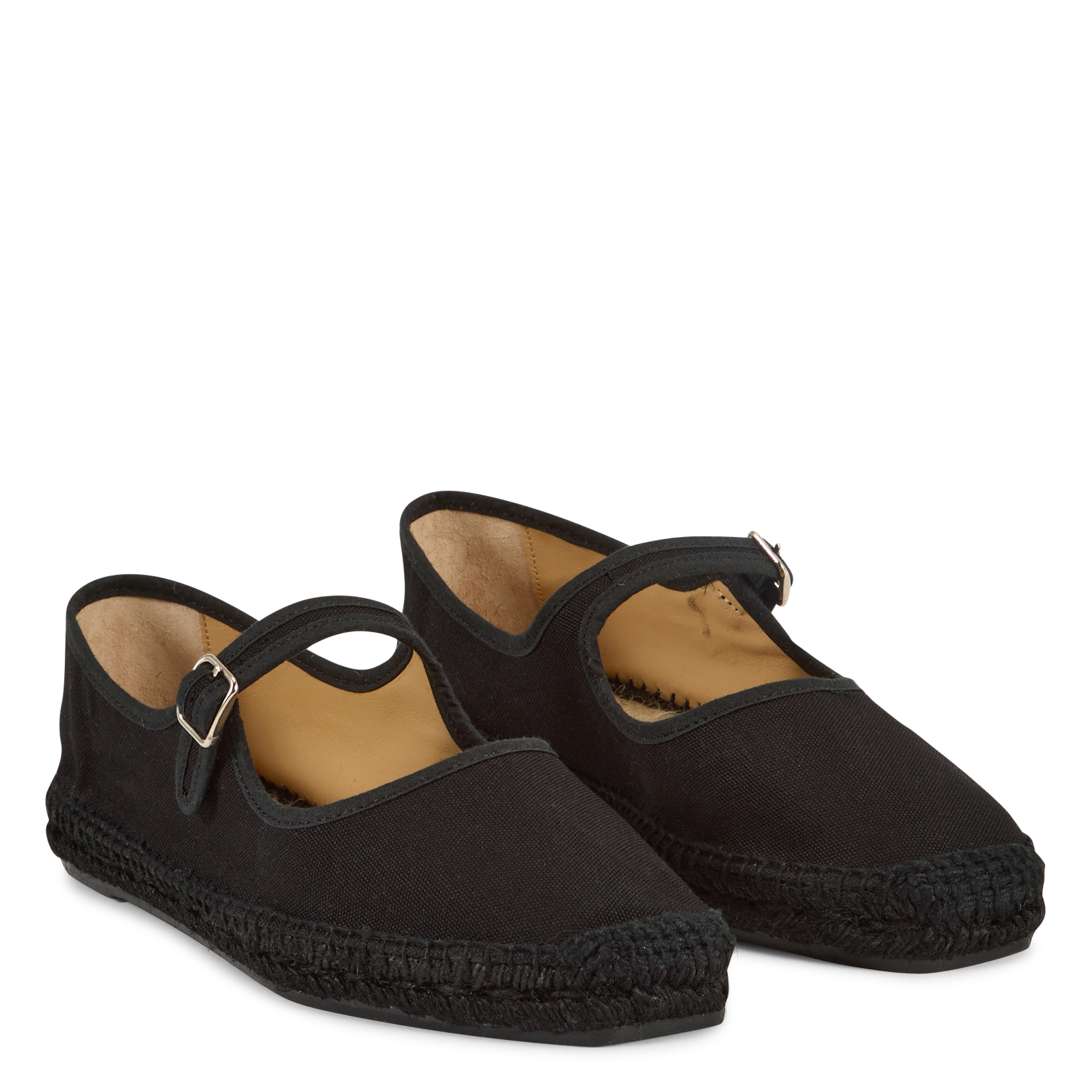 Flat plain cotton espadrilles CASTANER Black