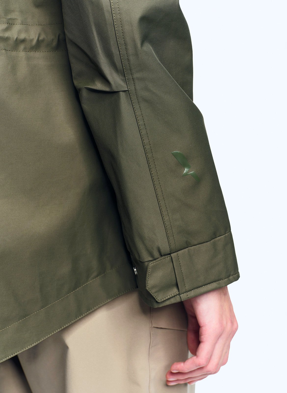 Waterproof parka with high collar in blended cotton AIGLE Khaki