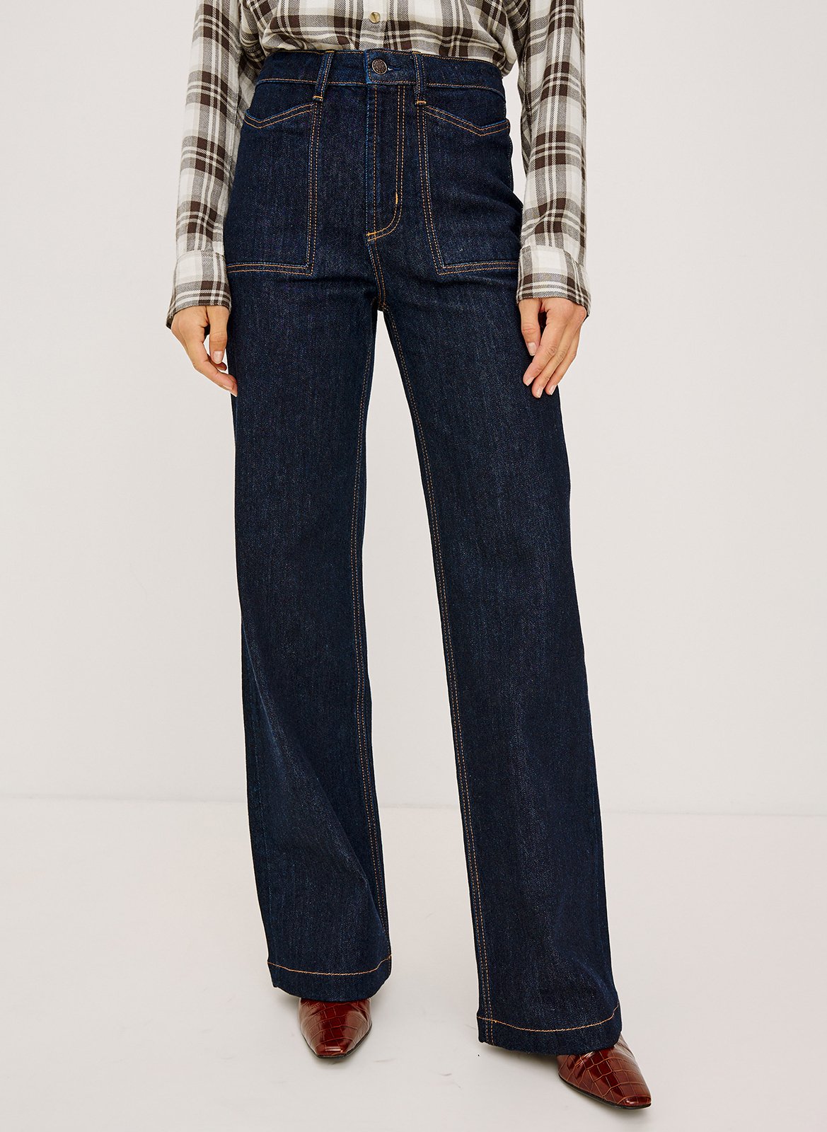 Cotton-blend flared jeans RAILS Blue