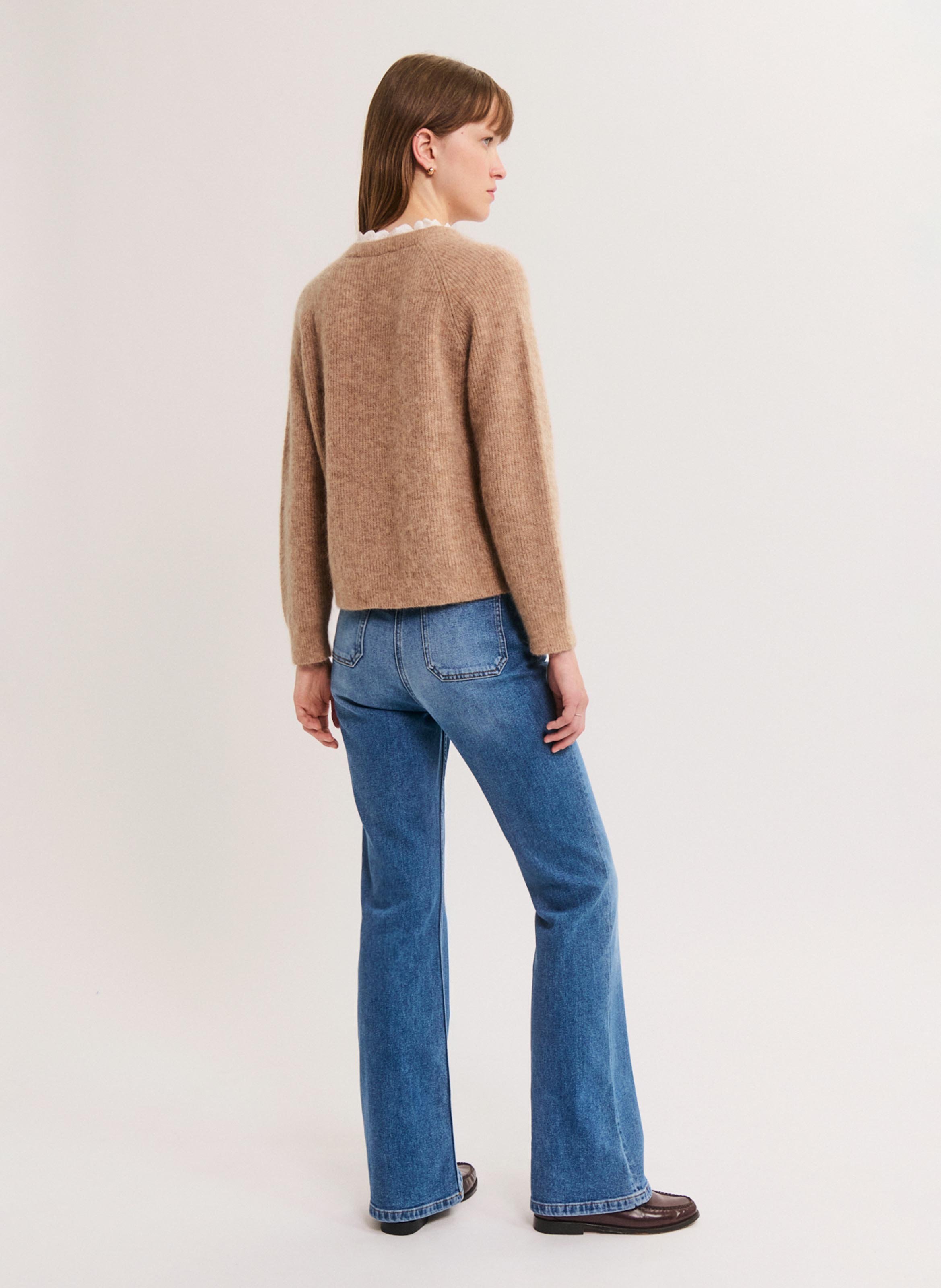 Gerade geschnittener Wollmix-Pullover | Beige PABLO Damen