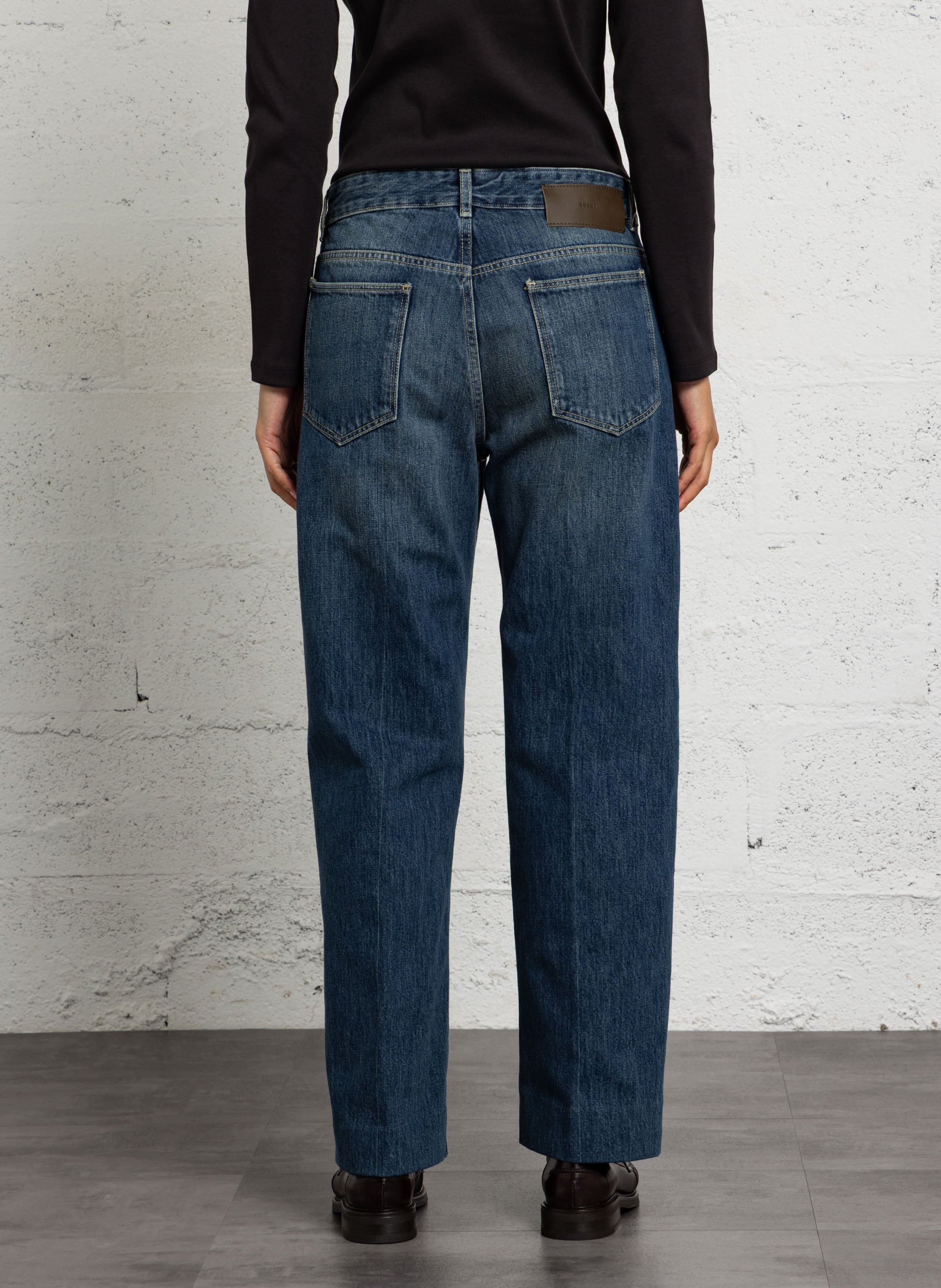 Straight-fit jeans van biologisch katoen SOEUR Blauw