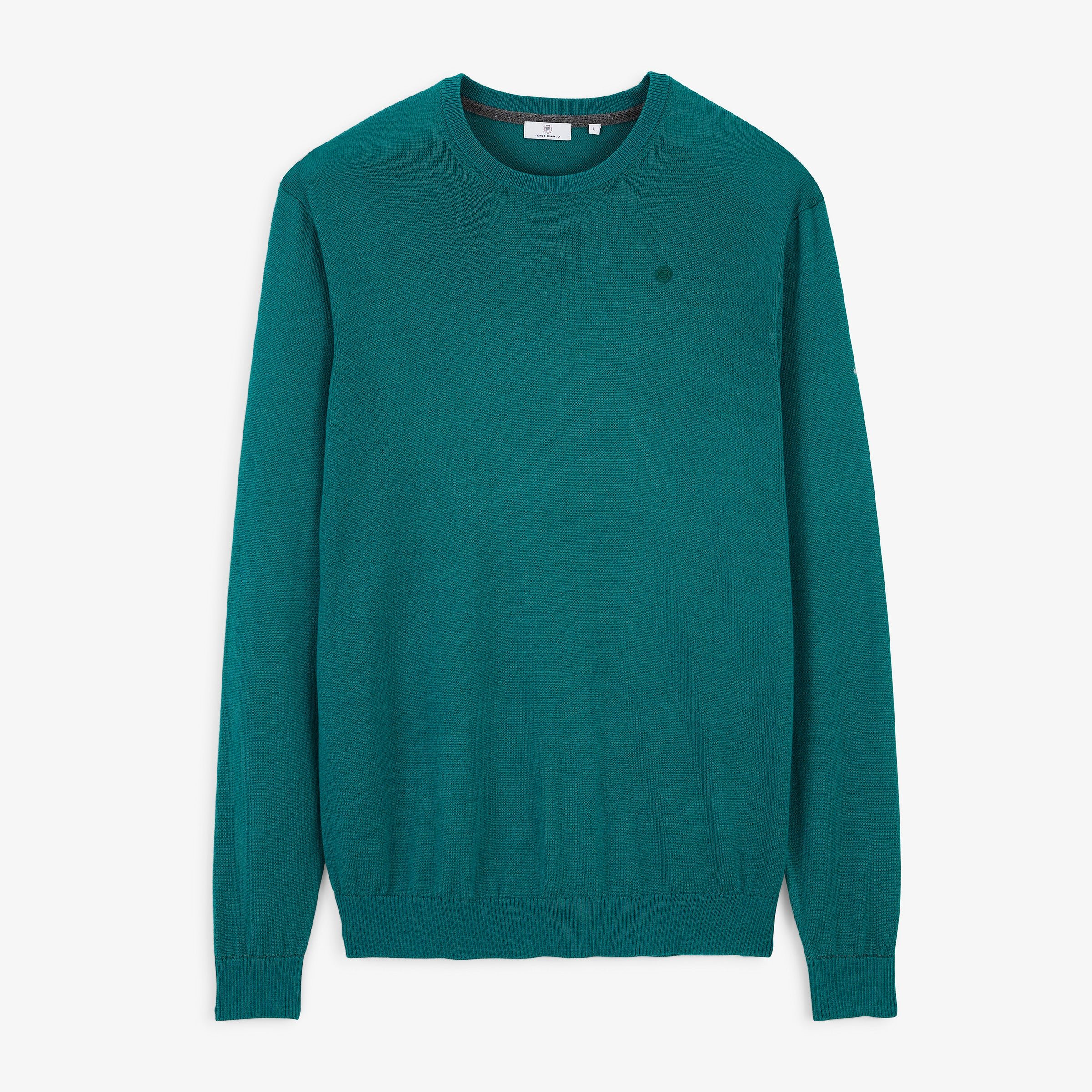 Essential Parakeet Green Crew-Neck Mao Sweater SERGE BLANCO Green