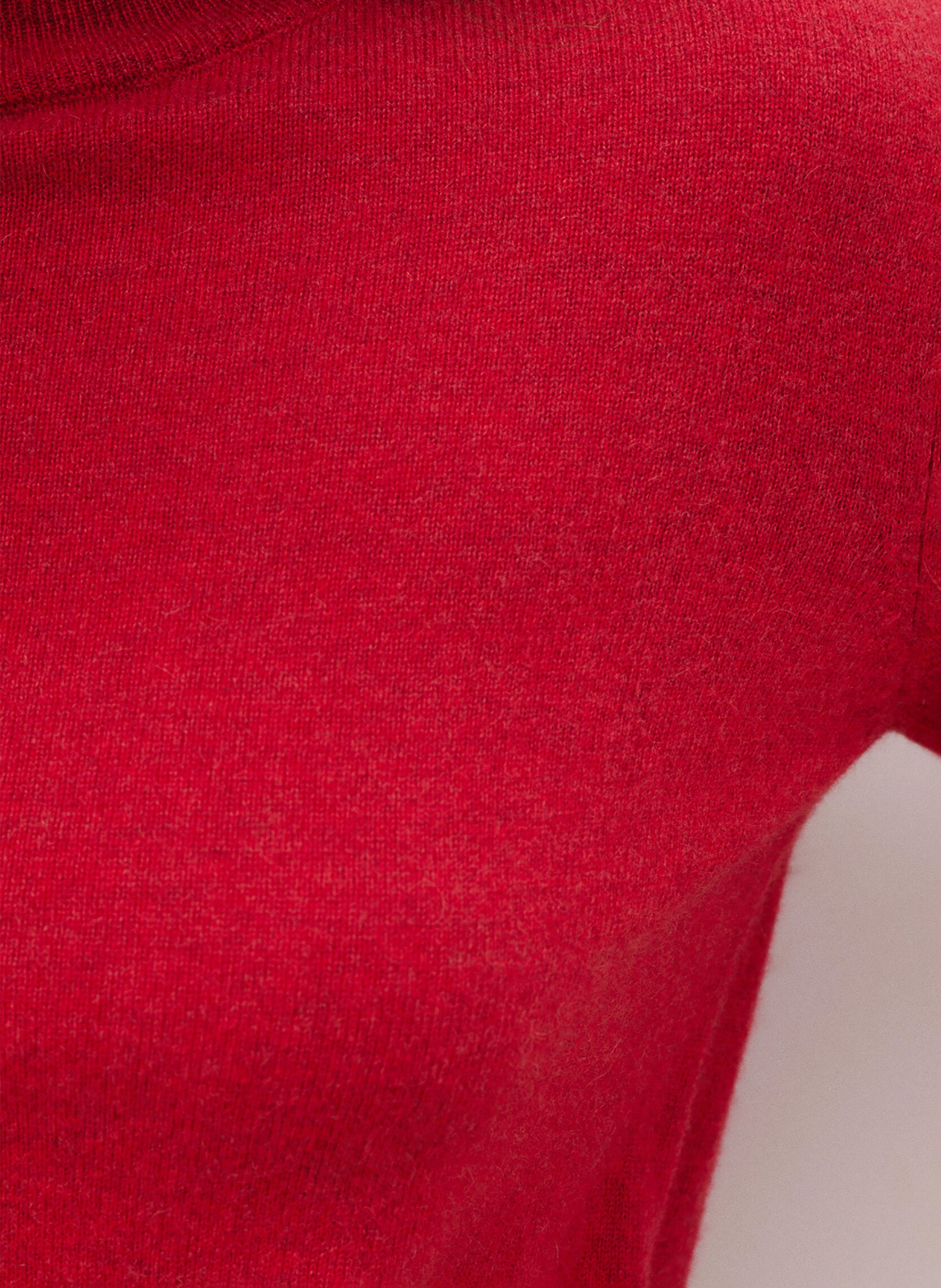 Gerade geschnittener Kaschmirpullover mit Stehkragen CAROLL Rot