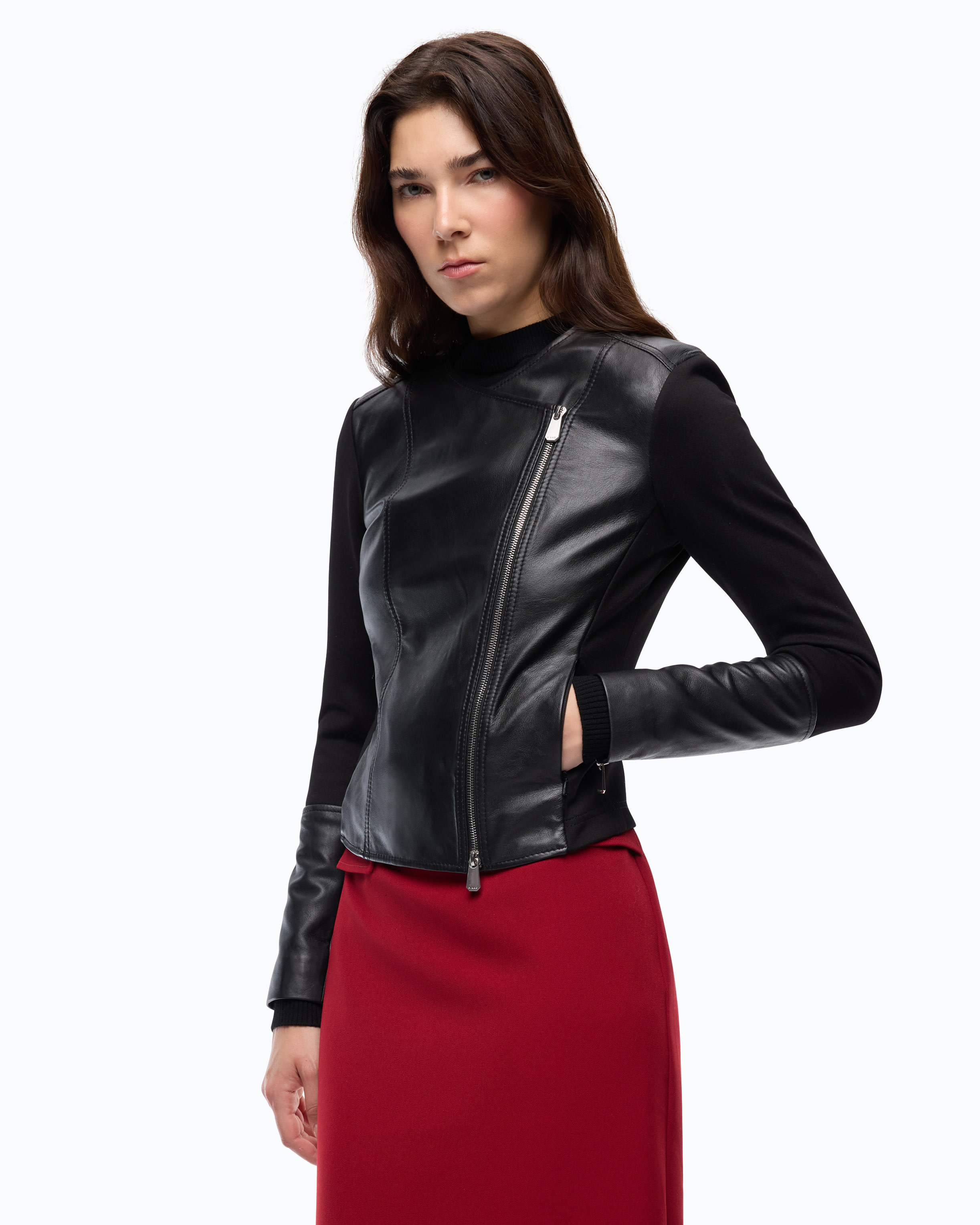 Hybrid biker jacket PINKO Black